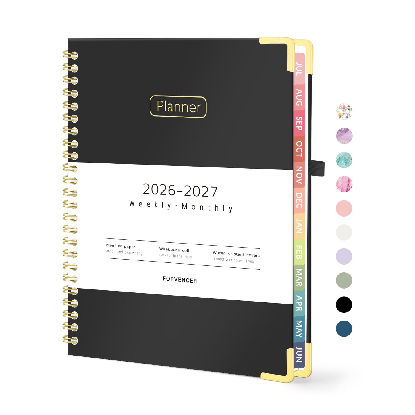 Forvencer Academic Planner 2026-2027, Calendar Jul 2026-Jun 2027, 8.5"x11" | Hardcover Weekly & Monthly Planner, Daily Agenda Book with Tabs, College School Organizer for Student Teacher, Pink
