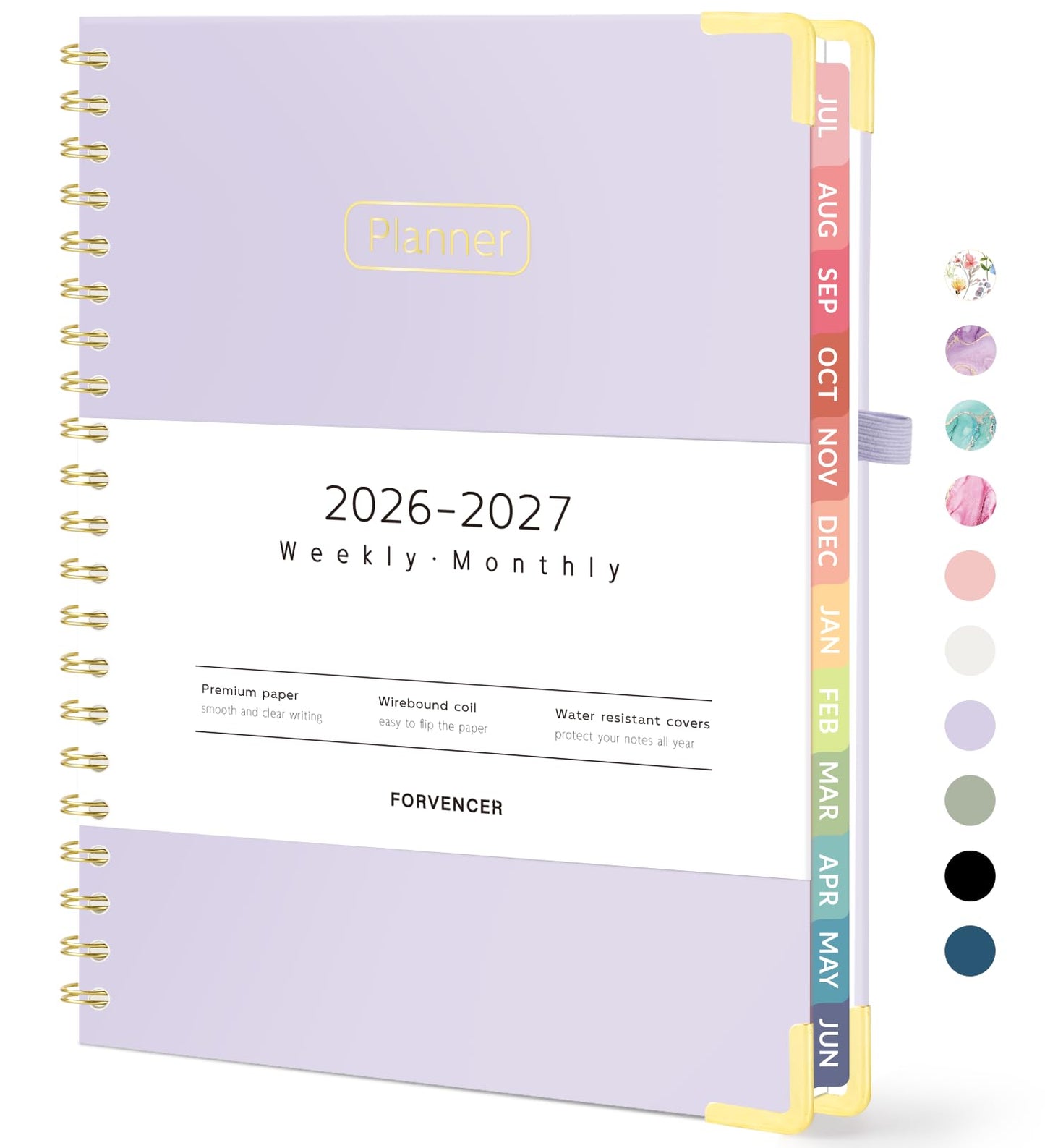 Forvencer Academic Planner 2026-2027, Calendar Jul 2026-Jun 2027, 8.5"x11" | Hardcover Weekly & Monthly Planner, Daily Agenda Book with Tabs, College School Organizer for Student Teacher, Pink