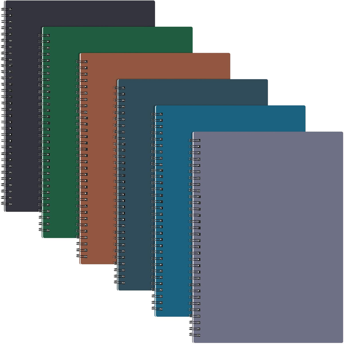 6 Pack Spiral Notebook 10.5x7.45 Notebook,Fresh,Morandi | B5 Spiral College Ruled Notebook,140 Page Journal, Writing Kraft Cover Lined Notepad for Office School Journaling