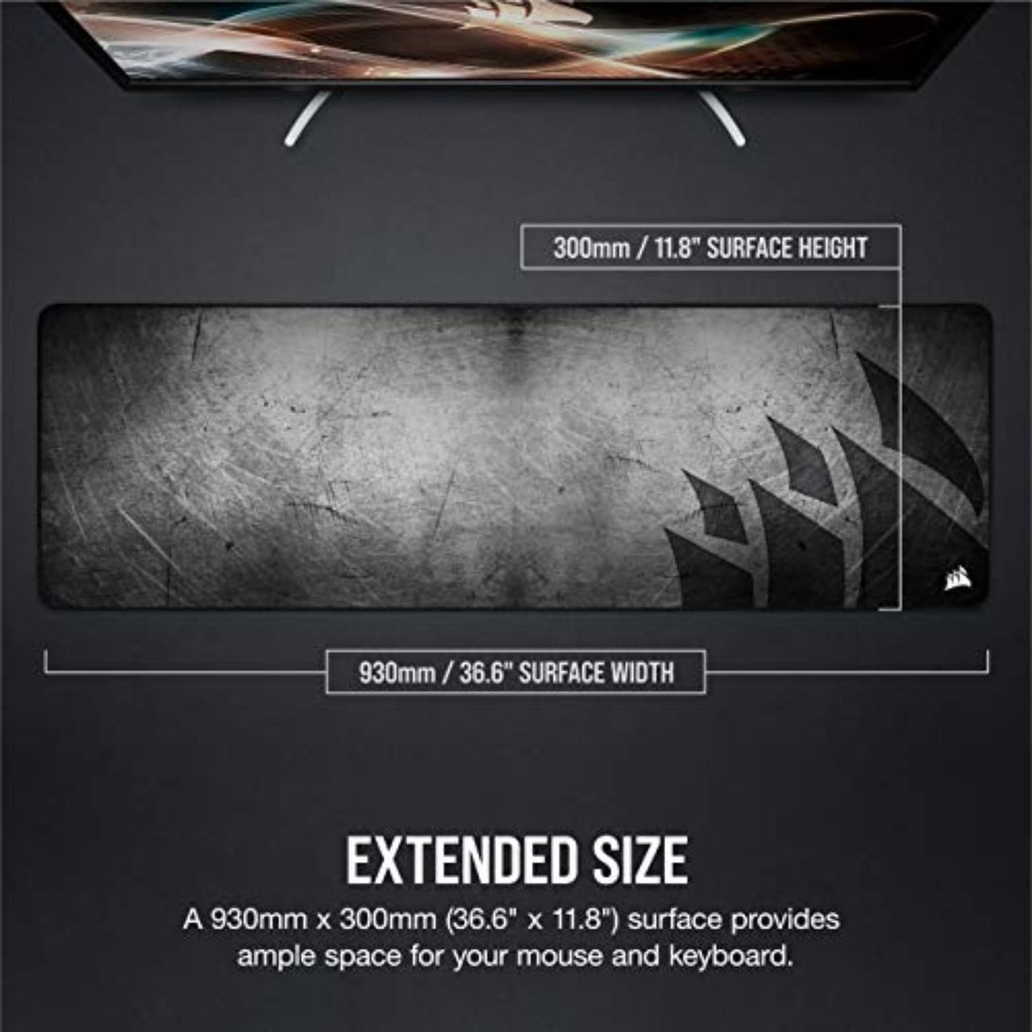 Corsair MM300 PRO Premium Spill-Proof Cloth Gaming Mouse Pad – Extended - Multicolor