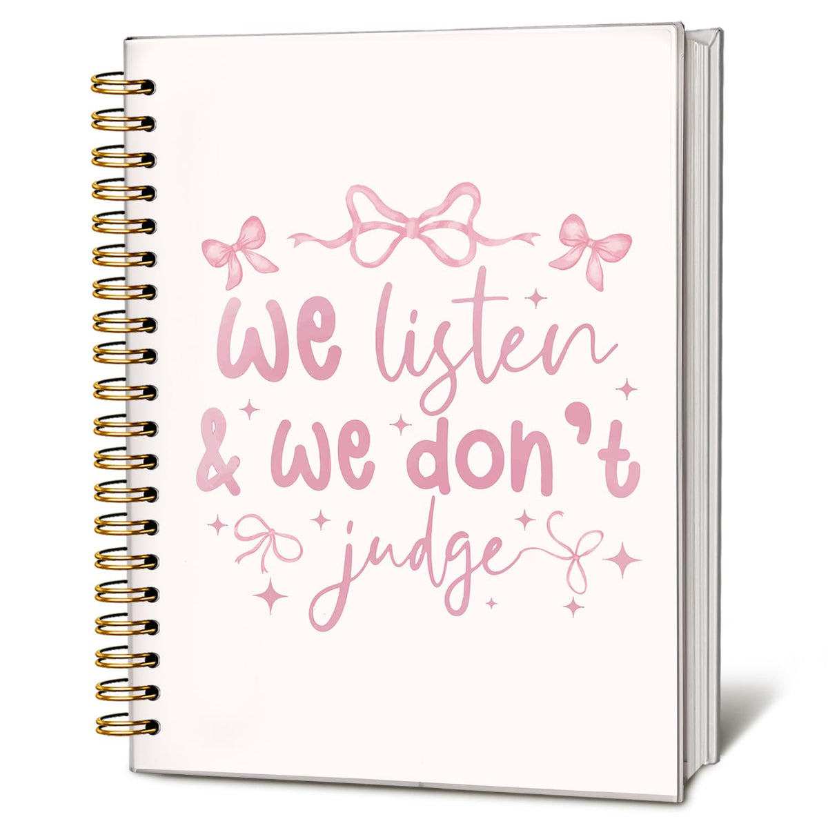 Cute Pink Bow Journal for Teen Girls & Women, Cute School Supplies - Cute Preppy Bow Stuff Birthday Gifts for Women Girls, Coquette Stuff Pink Bow Bible Hardcover Spiral Notebook 5.5x8.3