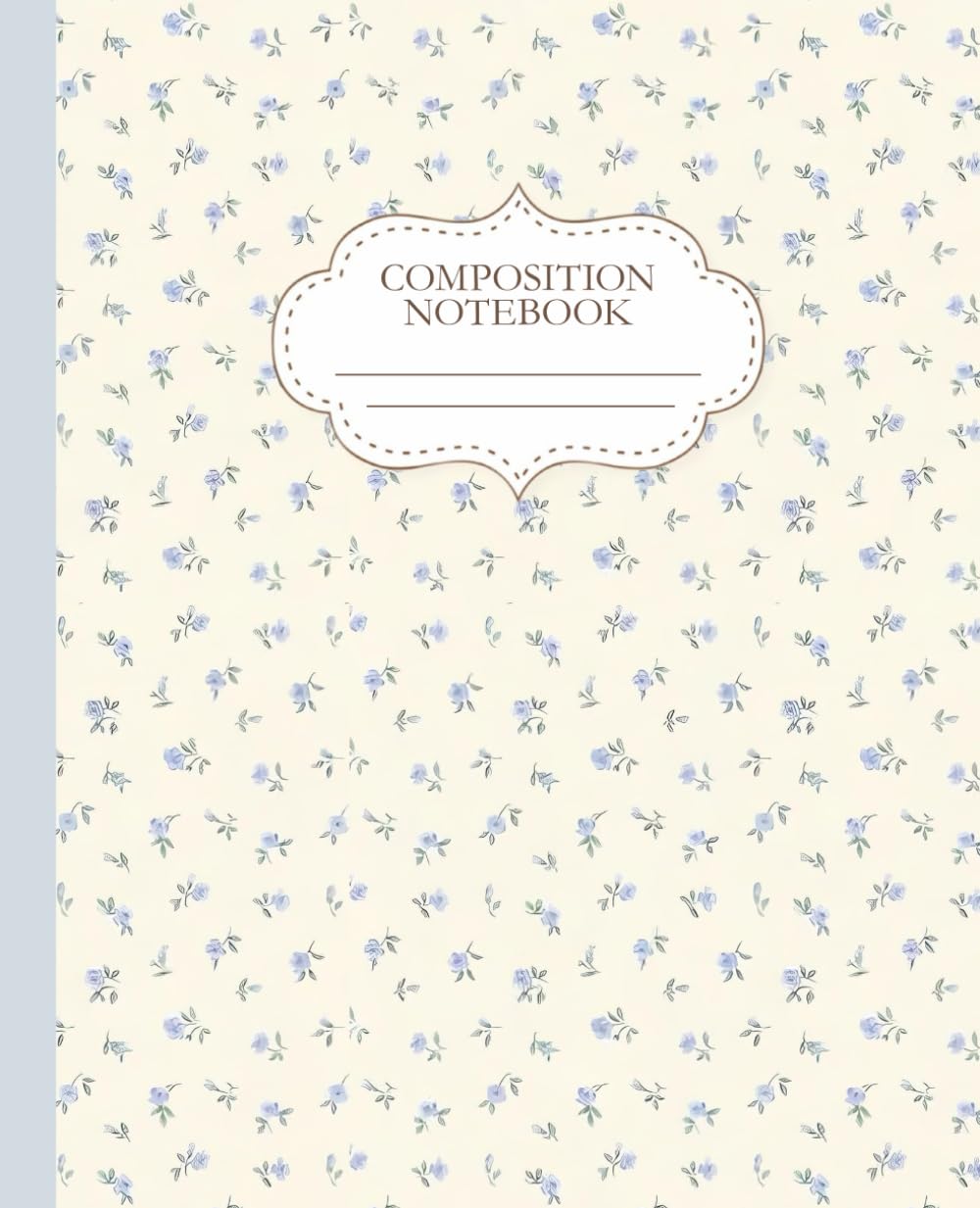 Blue Coquette Composition Notebook: Cute Flowers | College Ruled | 7.5 x 9.25" | 110 Pages