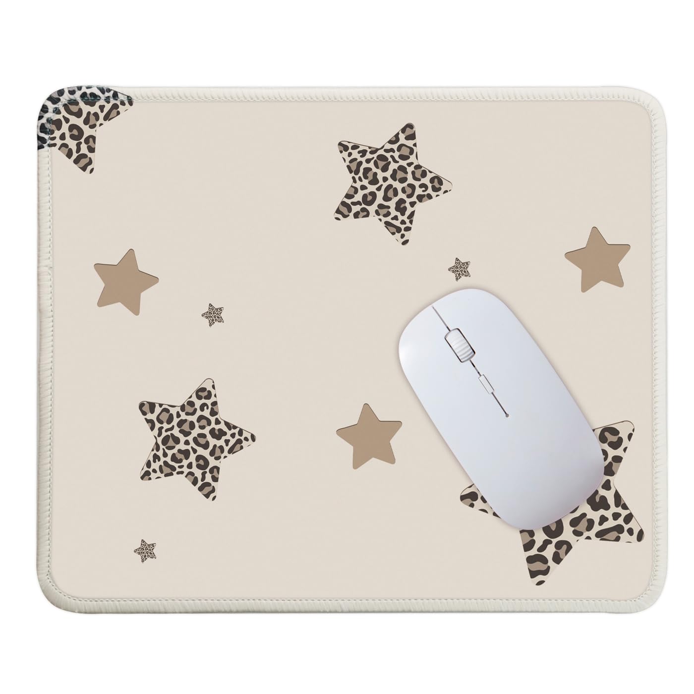 Mouse Pad for Desk with Stitched Edge, Premium Cute Washable Mouse Pads. Computer Mousepad with Non-Slip Rubber Base, Mousepads for Laptop, 9.25x7.75x0.12 inch (Pink Stripes)