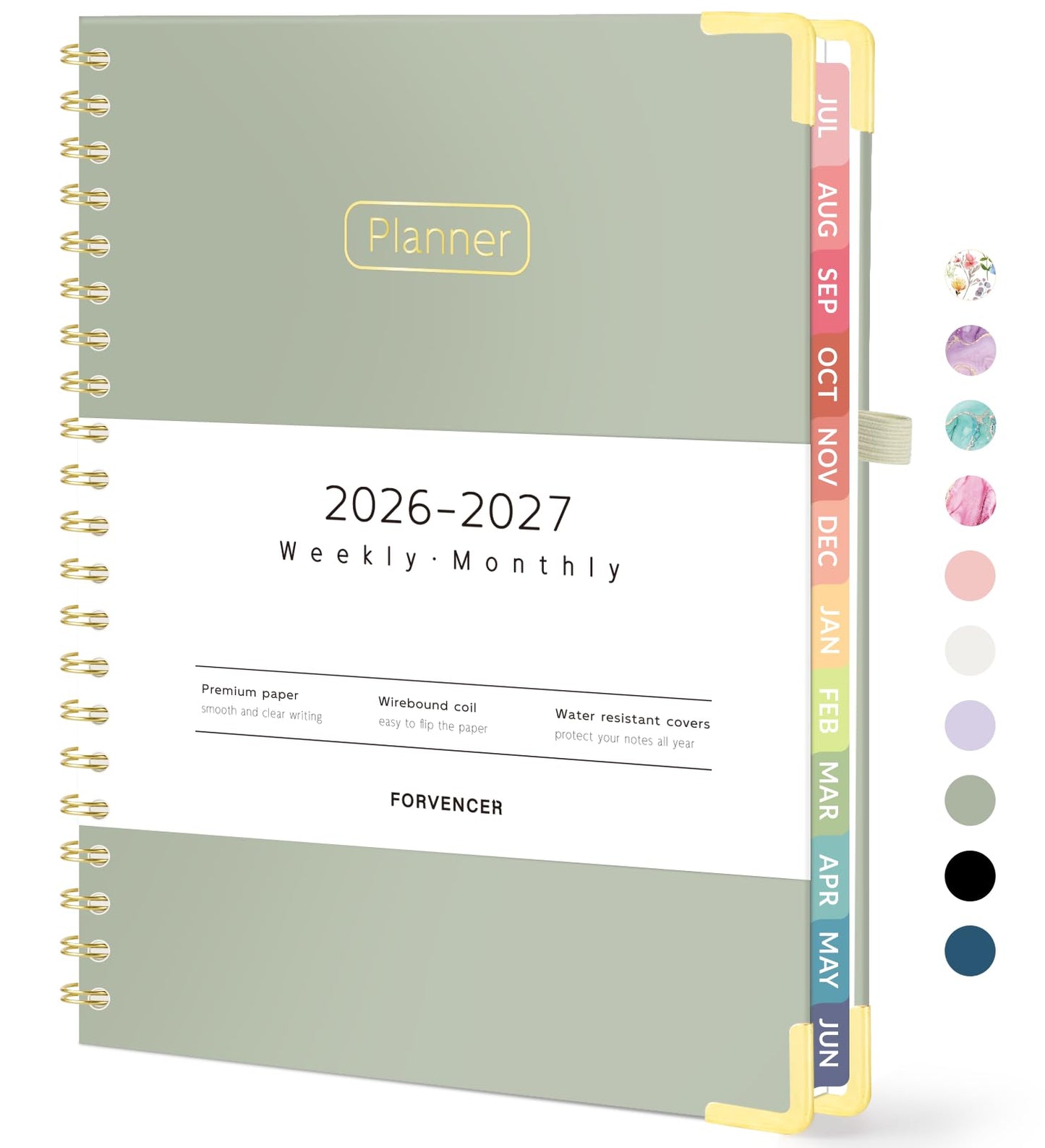 Forvencer Academic Planner 2026-2027, Calendar Jul 2026-Jun 2027, 8.5"x11" | Hardcover Weekly & Monthly Planner, Daily Agenda Book with Tabs, College School Organizer for Student Teacher, Pink