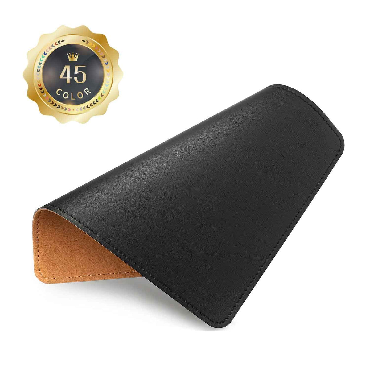 Mouse Pad, PU Mouse Pad，Leather Mouse Pad with Stitched Edge Micro-Fiber Base with Non-Slip Waterproof，Mouse Pad for Computers，Laptop, 8x11Inch (Caramel Brown)
