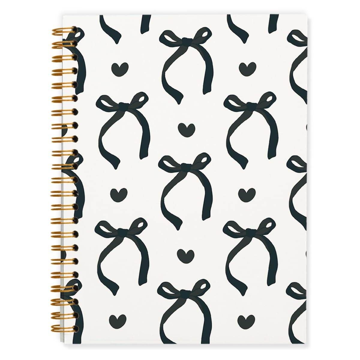 QUICQOD Cute Pink Bow Spiral Notebook Journal for Teen Girls, 5.5x8.3 Inch | Coquette Pink School Supplies for Girls, Preppy Hardcover Journal for Women, Lined Notebook for Note Taking Daily Writing