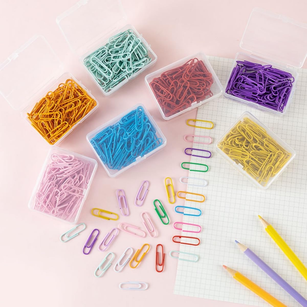 50PCS 1.1inch Paper Clips Colorful,Durable and Rustproof, Stainless Steel Paper Clips Small, Paperclips Office for Teacher Supplies School
