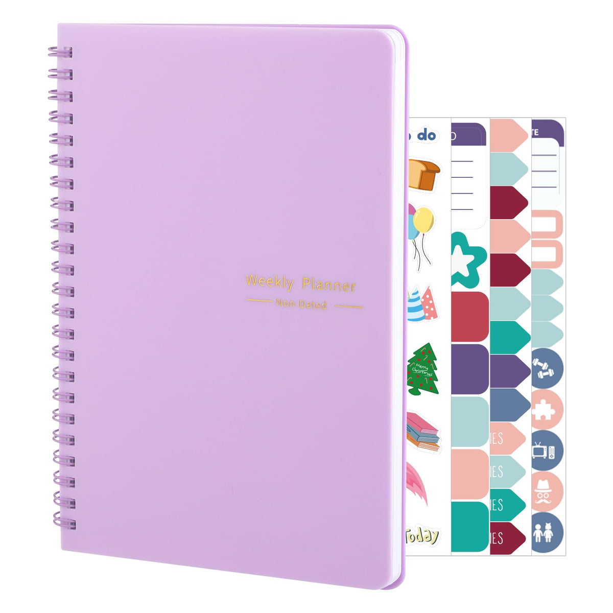 Thboxes A5 Weekly Planner Notebook, 52 Week Undated Journal for Women, Pink | Spiral Binding, Stickers, Planners for Home, Work, Office, College, School Supplies for Girls, Kids, Students, Teachers Gifts