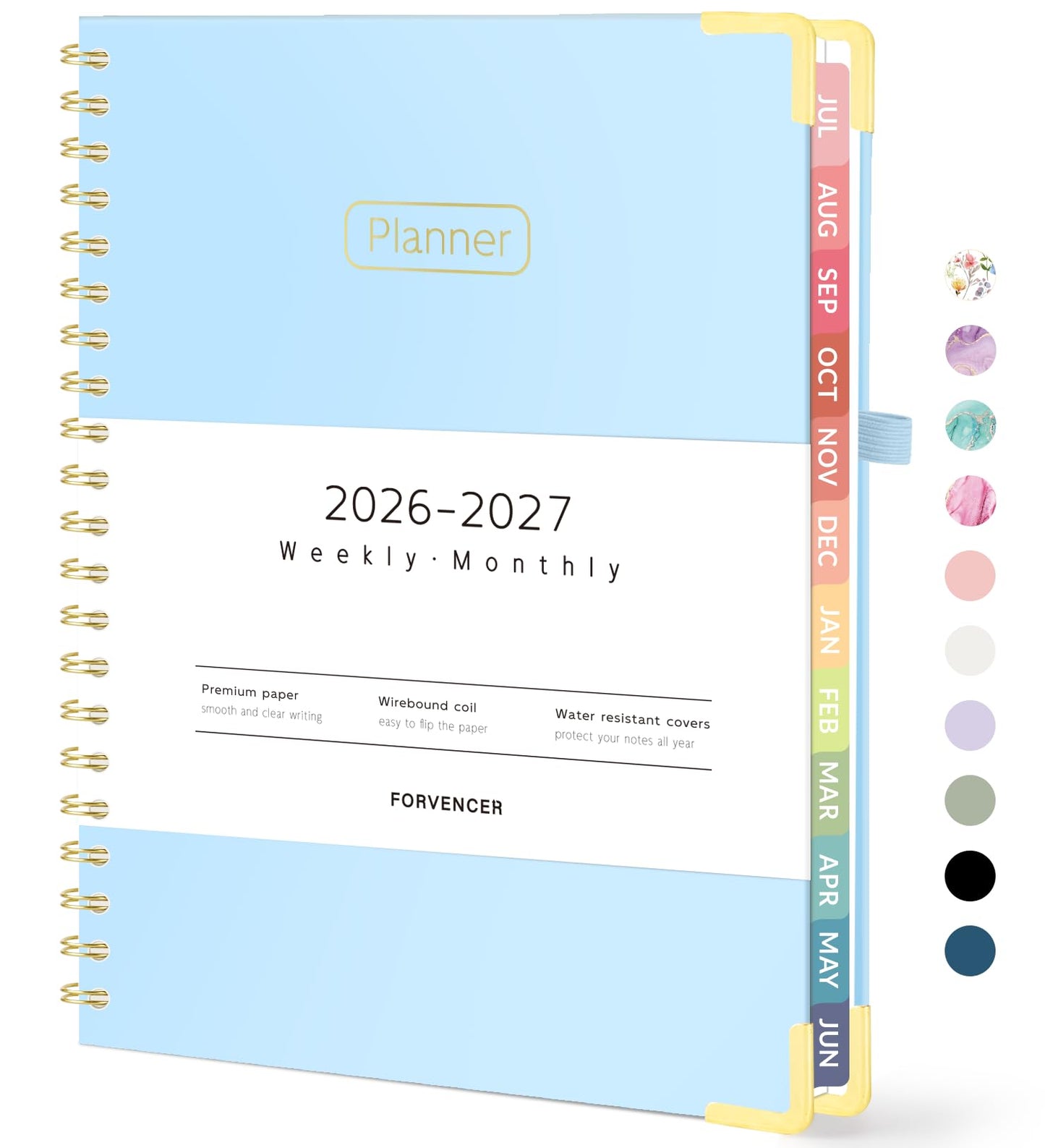 Forvencer Academic Planner 2026-2027, Calendar Jul 2026-Jun 2027, 8.5"x11" | Hardcover Weekly & Monthly Planner, Daily Agenda Book with Tabs, College School Organizer for Student Teacher, Pink