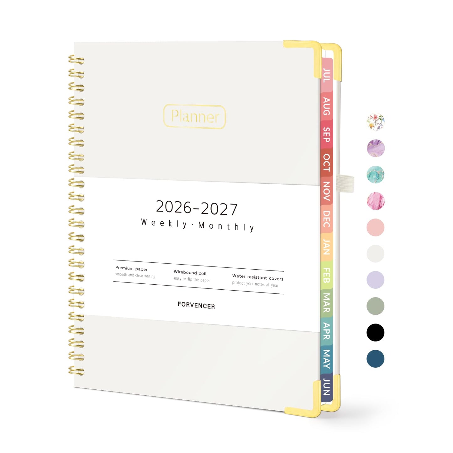 Forvencer Academic Planner 2026-2027, Calendar Jul 2026-Jun 2027, 8.5"x11" | Hardcover Weekly & Monthly Planner, Daily Agenda Book with Tabs, College School Organizer for Student Teacher, Pink