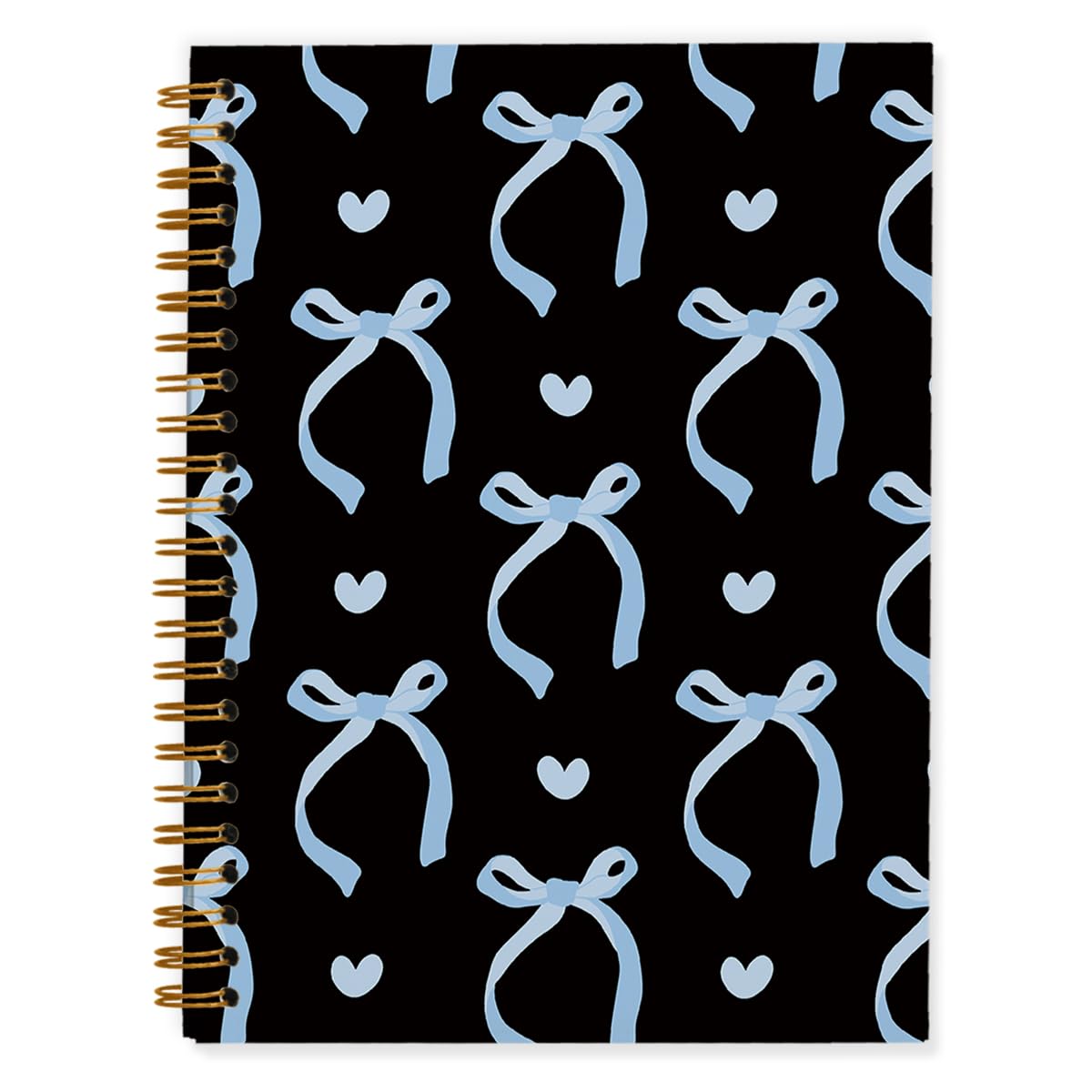 QUICQOD Cute Pink Bow Spiral Notebook Journal for Teen Girls, 5.5x8.3 Inch | Coquette Pink School Supplies for Girls, Preppy Hardcover Journal for Women, Lined Notebook for Note Taking Daily Writing