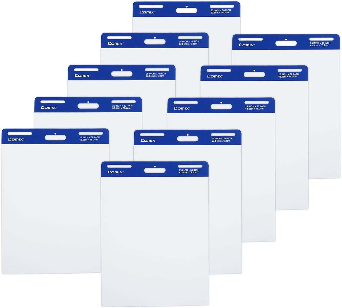 Comix Sticky Easel Pad, 25 x 30 Inch Flip Chart, 30 Sheets/Pad, 10 Pads | Super Sticky self stick easel chart paper bulk, premium teacher supplies for classroom, school and office meetings