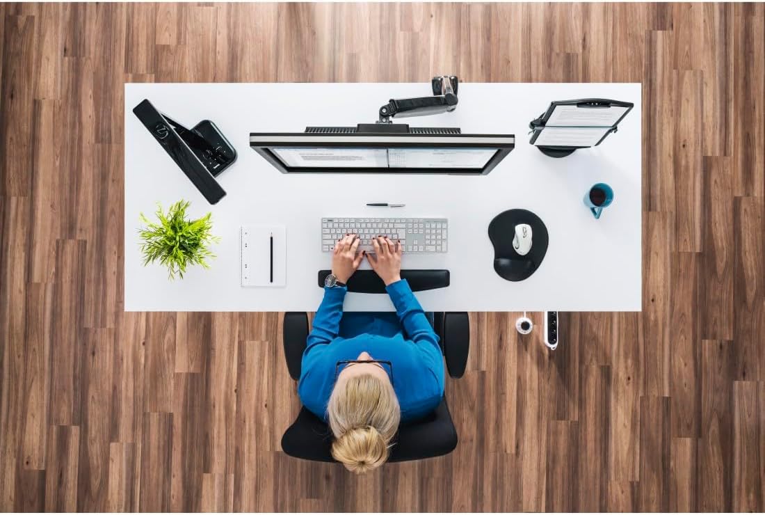 Hama Ergo Mouse Pad - 2-in-1 Desk Mat with Integrated Wrist Rest, Non-Slip Bottom - Black