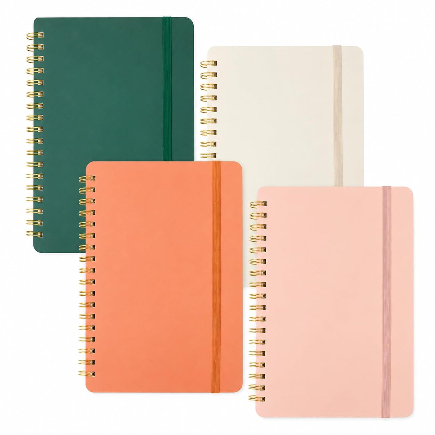Siorpee 4 PCS Small Spiral Notebook 5x7, Spiral Journal Notebook, Notebooks for Work, Note Taking, School, Small Notebooks 5x7 with Strap, Cute Notebooks for Women 50 Sheets