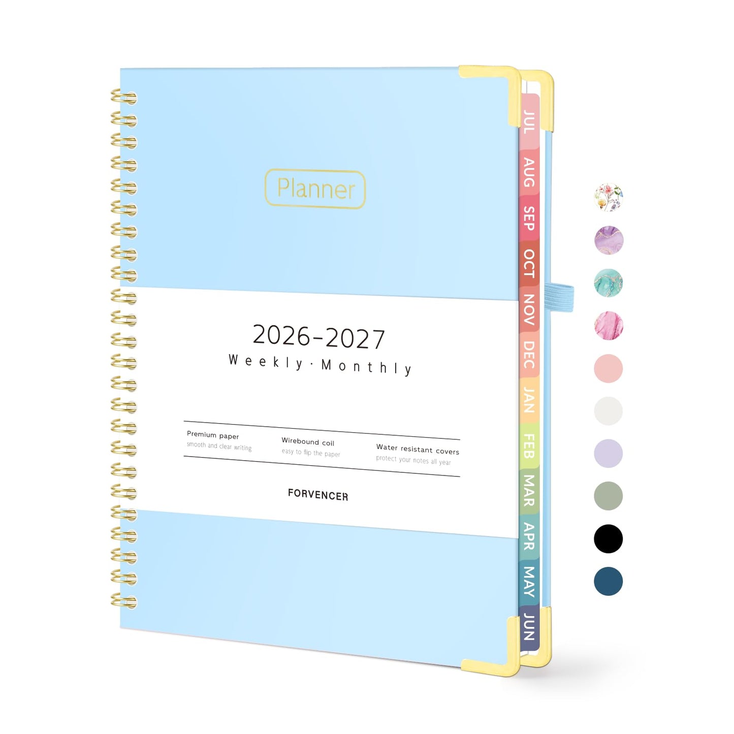 Forvencer Academic Planner 2026-2027, Calendar Jul 2026-Jun 2027, 8.5"x11" | Hardcover Weekly & Monthly Planner, Daily Agenda Book with Tabs, College School Organizer for Student Teacher, Pink