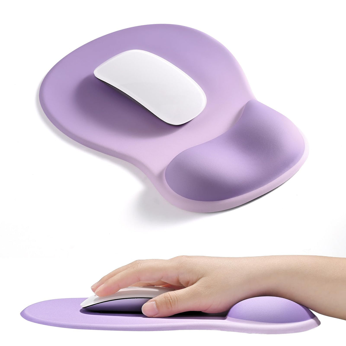 EooCoo Mouse Pad with Gel Wrist Rest, Ergonomic Mousepad Wrist Alignment | Middle Concave Design for Natural Wrist Alignment, Non-Slip Base Mousepad, Carpal Tunnel Relief, Office Desk Accessories