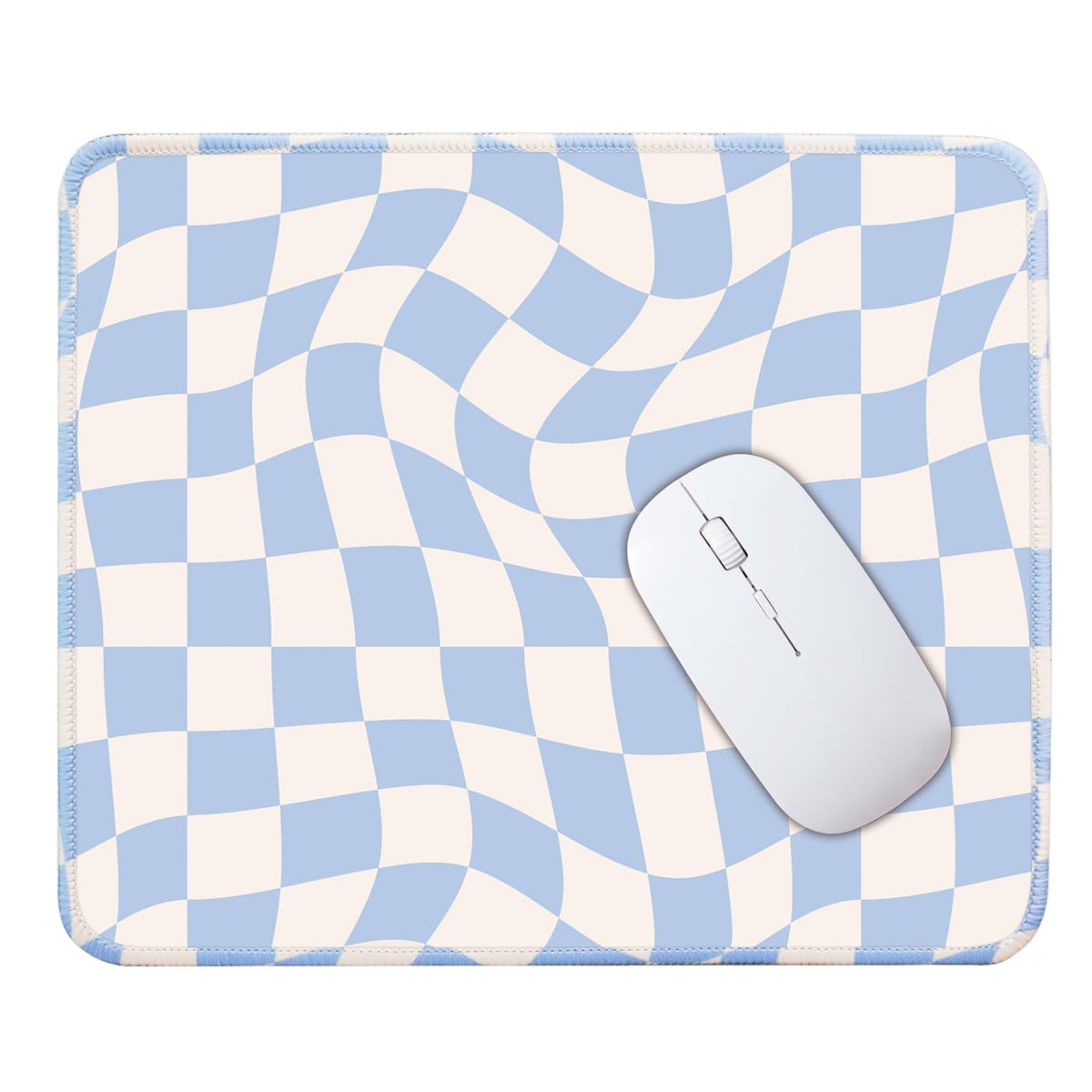 Mouse Pad for Desk with Stitched Edge, Premium Cute Washable Mouse Pads. Computer Mousepad with Non-Slip Rubber Base, Mousepads for Laptop, 9.25x7.75x0.12 inch (Pink Stripes)