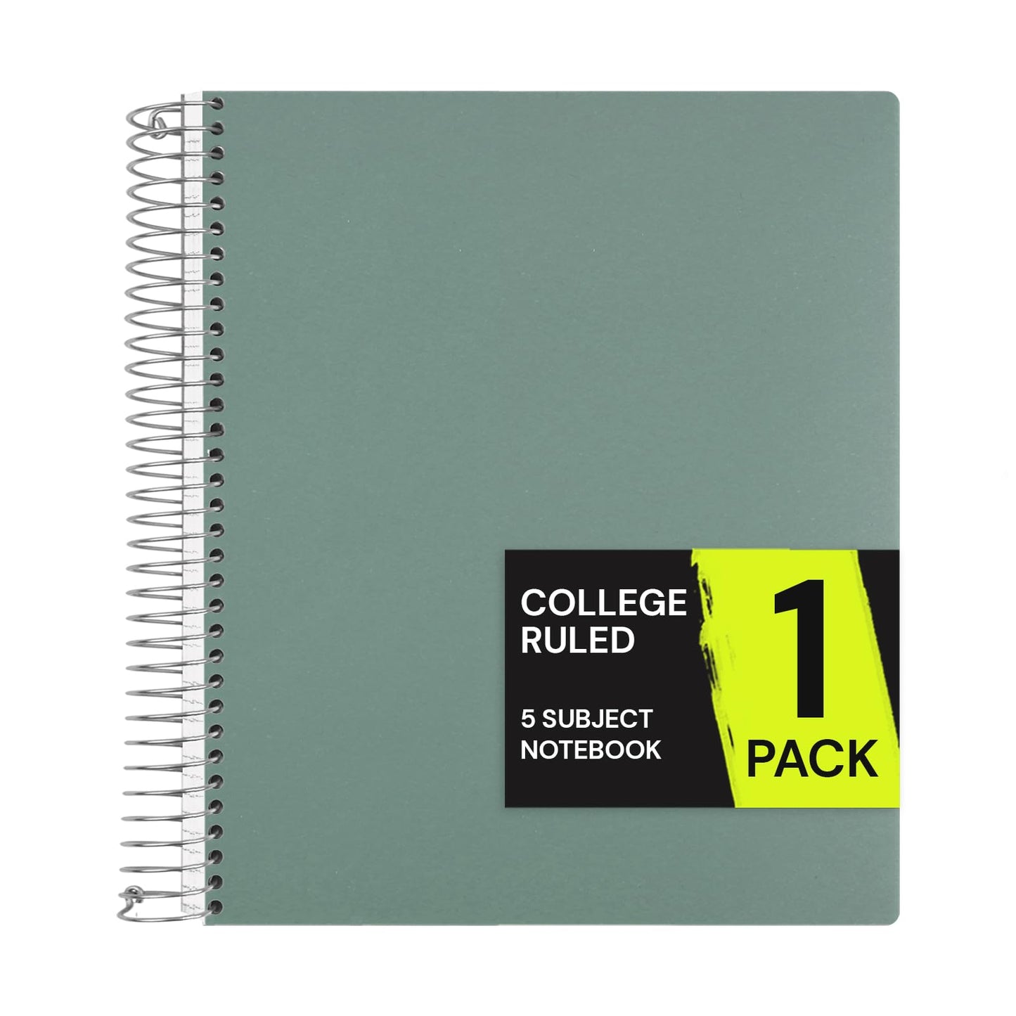 ONAVIA Pink 5 Subject Spiral Notebook College Ruled, 400 Pages | 200 Sheets, 9 x 11 in, 6 Pack Waterproof Plastic Cover, Durable, School Notebooks, Classroom, Teachers