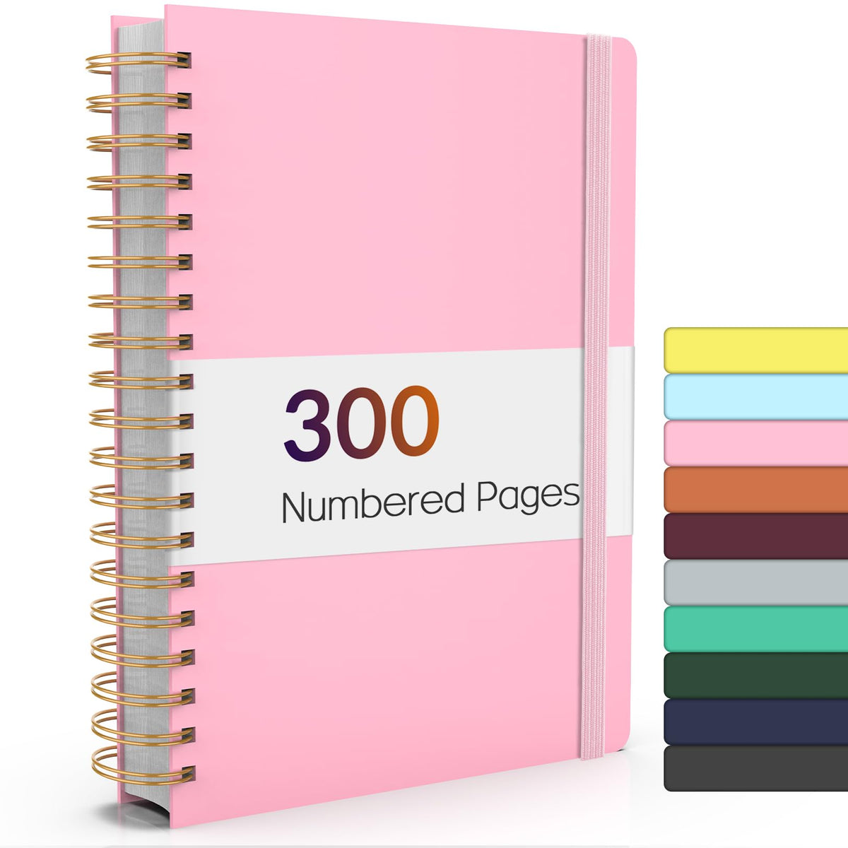 Forvencer Lined Spiral Journal Notebook with 300 Numbered Pages, B5 | College Ruled Thick Journals for Writing with 100GSM Paper, Hardcover Notebooks with Content for Work School Women Men
