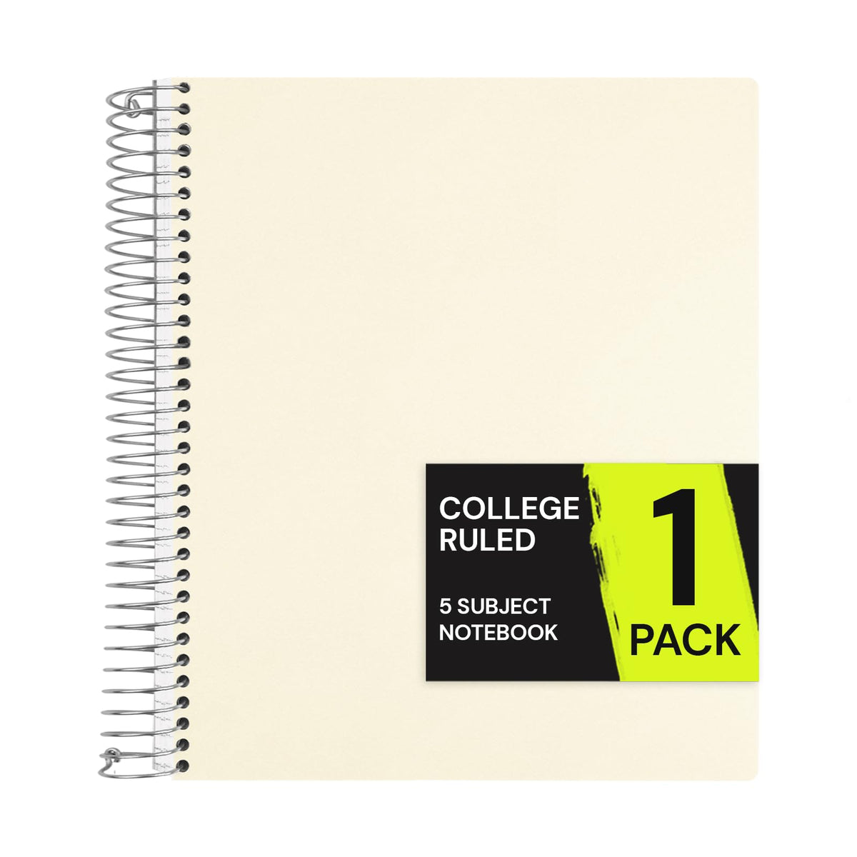 ONAVIA Pink 5 Subject Spiral Notebook College Ruled, 400 Pages | 200 Sheets, 9 x 11 in, 6 Pack Waterproof Plastic Cover, Durable, School Notebooks, Classroom, Teachers