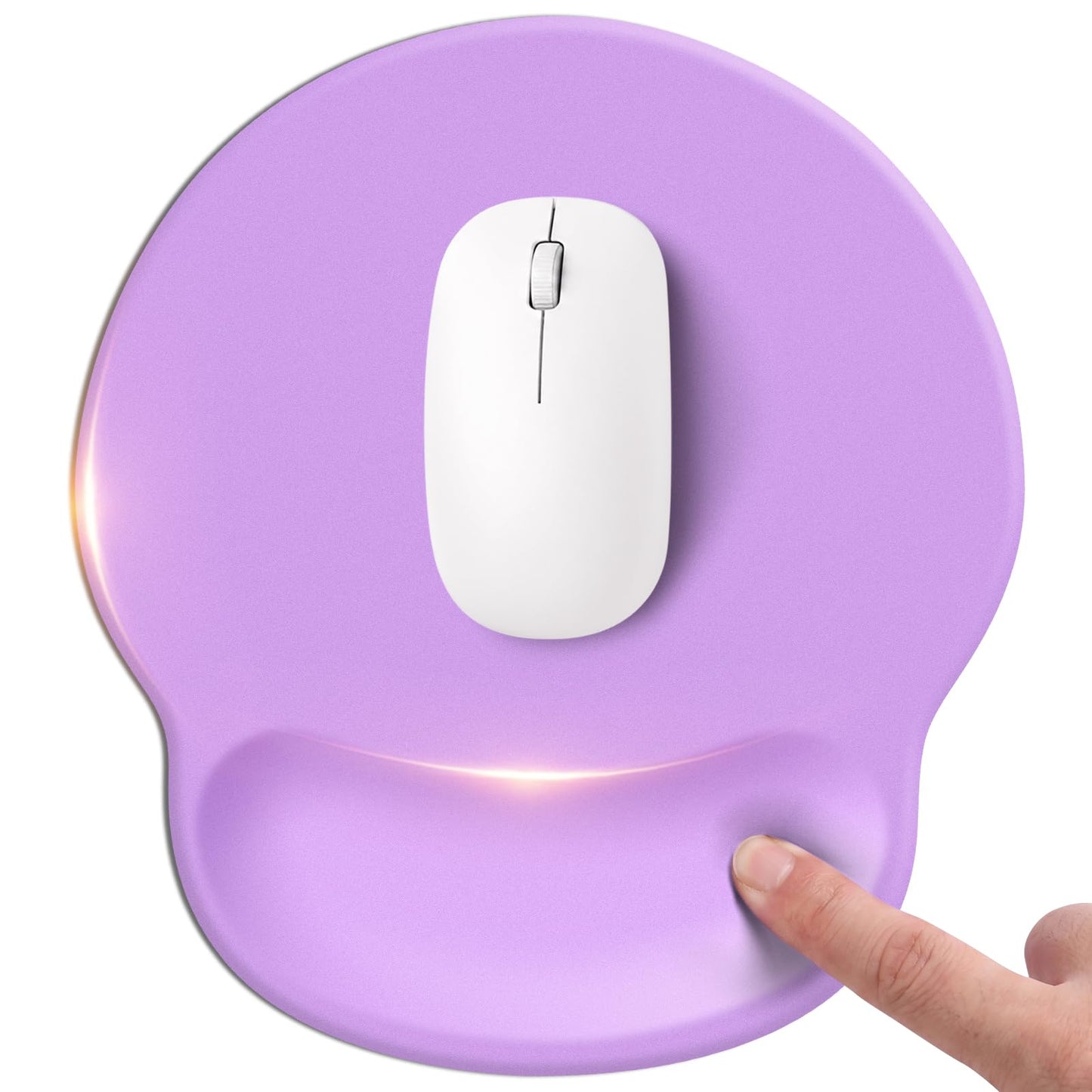 Pink Mouse pad with Wrist Rest,Relieving Pain Memory Foam Computer pad, Ergonomic Desktop Mouse, Silicone Material Mouse pad, with Non-Slip PU Base (Pink)