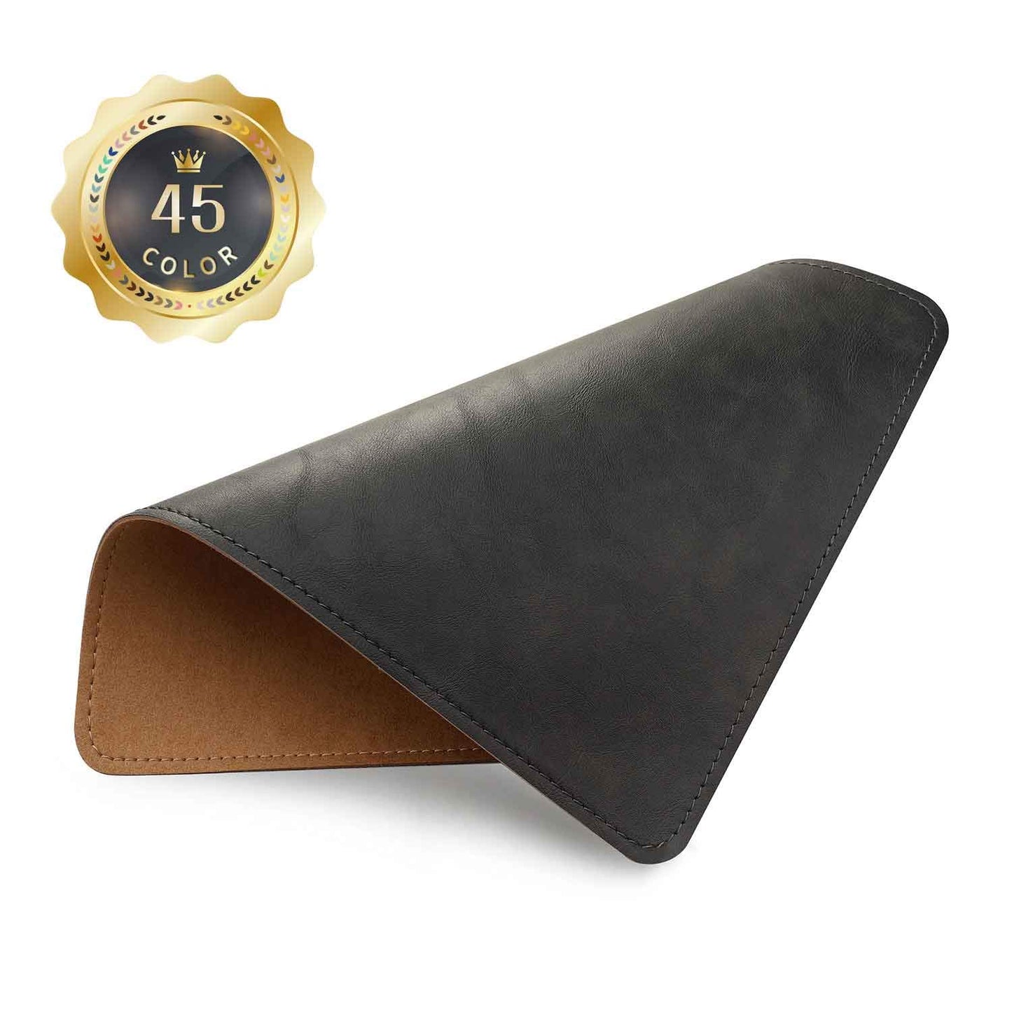 Mouse Pad, PU Mouse Pad，Leather Mouse Pad with Stitched Edge Micro-Fiber Base with Non-Slip Waterproof，Mouse Pad for Computers，Laptop, 8x11Inch (Caramel Brown)