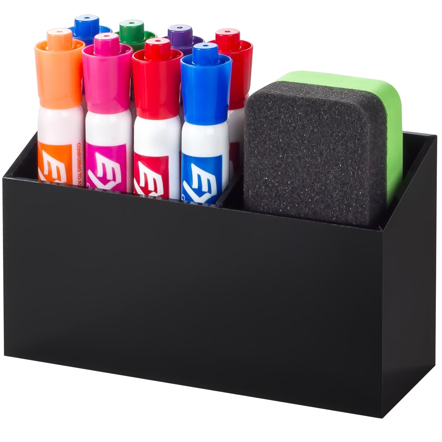 BEYGORM Magnetic Dry Erase Marker Holder for Whiteboard & Refrigerator | Non-slip Acrylic Pen Holder for Classroom, Fridge Magnet, Locker Organizer Accessories, Teacher & School Supplies(Clear)