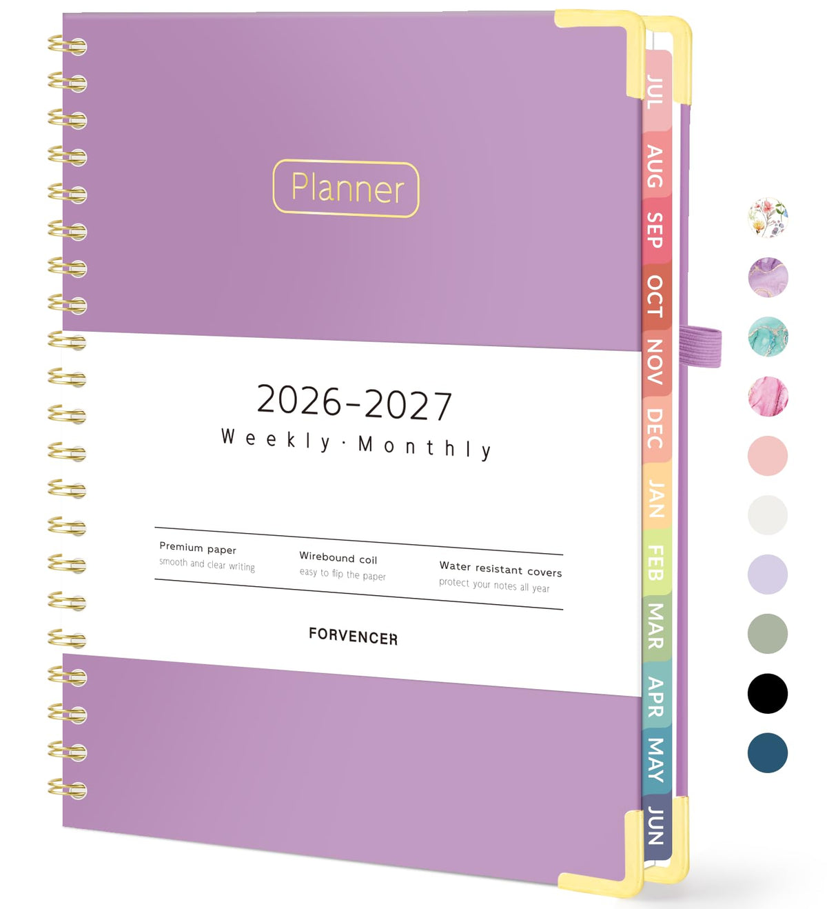 Forvencer Academic Planner 2026-2027, Calendar Jul 2026-Jun 2027, 8.5"x11" | Hardcover Weekly & Monthly Planner, Daily Agenda Book with Tabs, College School Organizer for Student Teacher, Pink