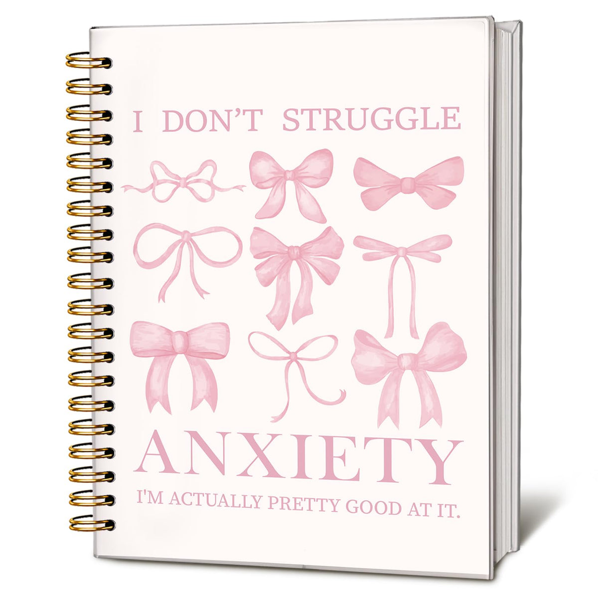 Cute Pink Bow Journal for Teen Girls & Women, Cute School Supplies - Cute Preppy Bow Stuff Birthday Gifts for Women Girls, Coquette Stuff Pink Bow Bible Hardcover Spiral Notebook 5.5x8.3