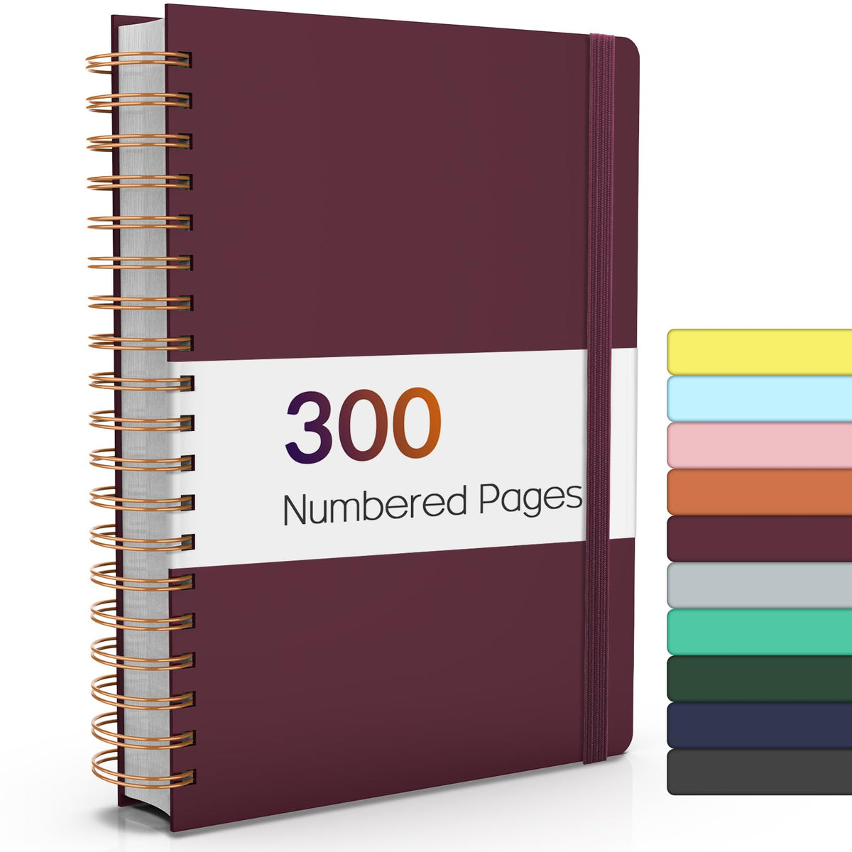 Forvencer Lined Spiral Journal Notebook with 300 Numbered Pages, B5 | College Ruled Thick Journals for Writing with 100GSM Paper, Hardcover Notebooks with Content for Work School Women Men