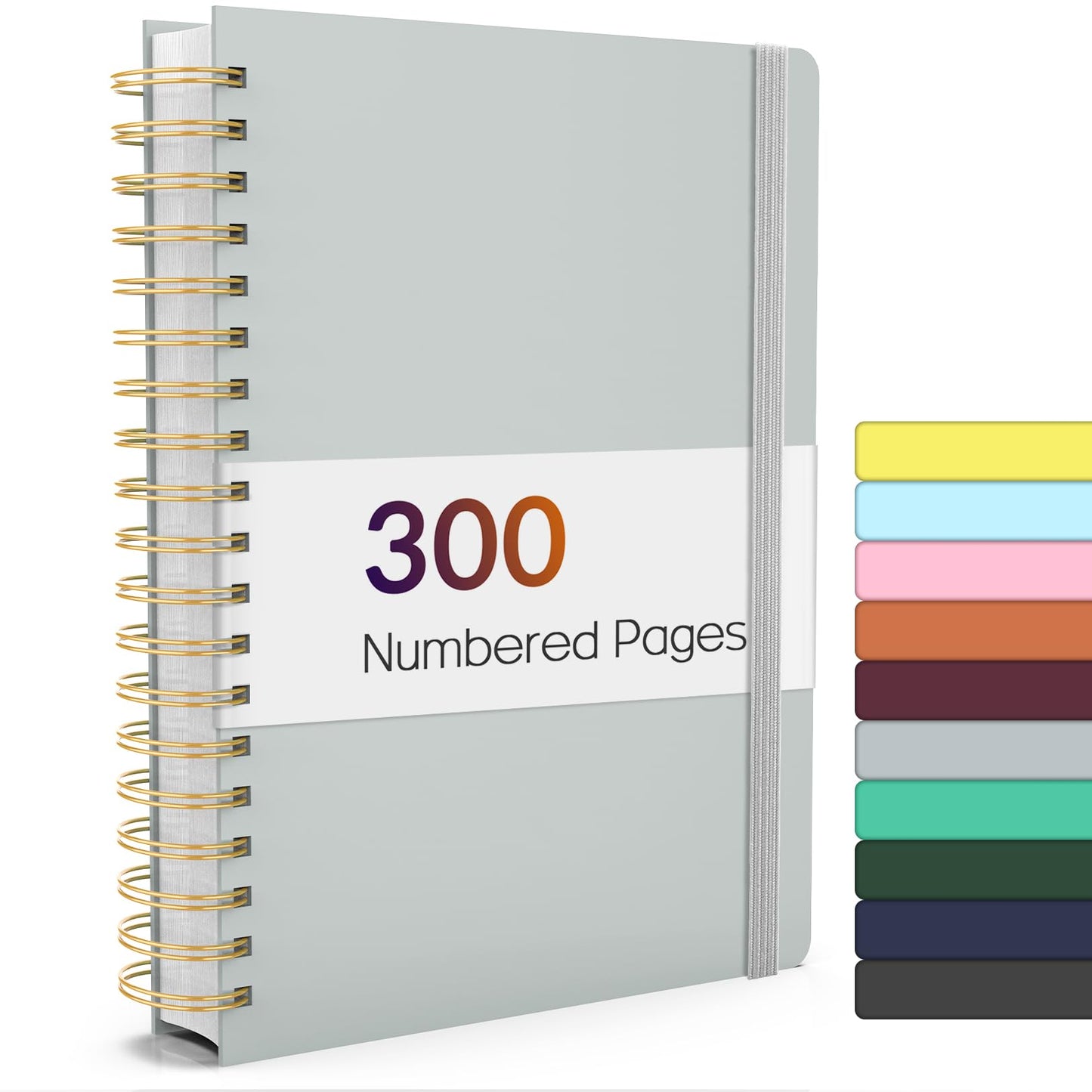 Forvencer Lined Spiral Journal Notebook with 300 Numbered Pages, B5 | College Ruled Thick Journals for Writing with 100GSM Paper, Hardcover Notebooks with Content for Work School Women Men