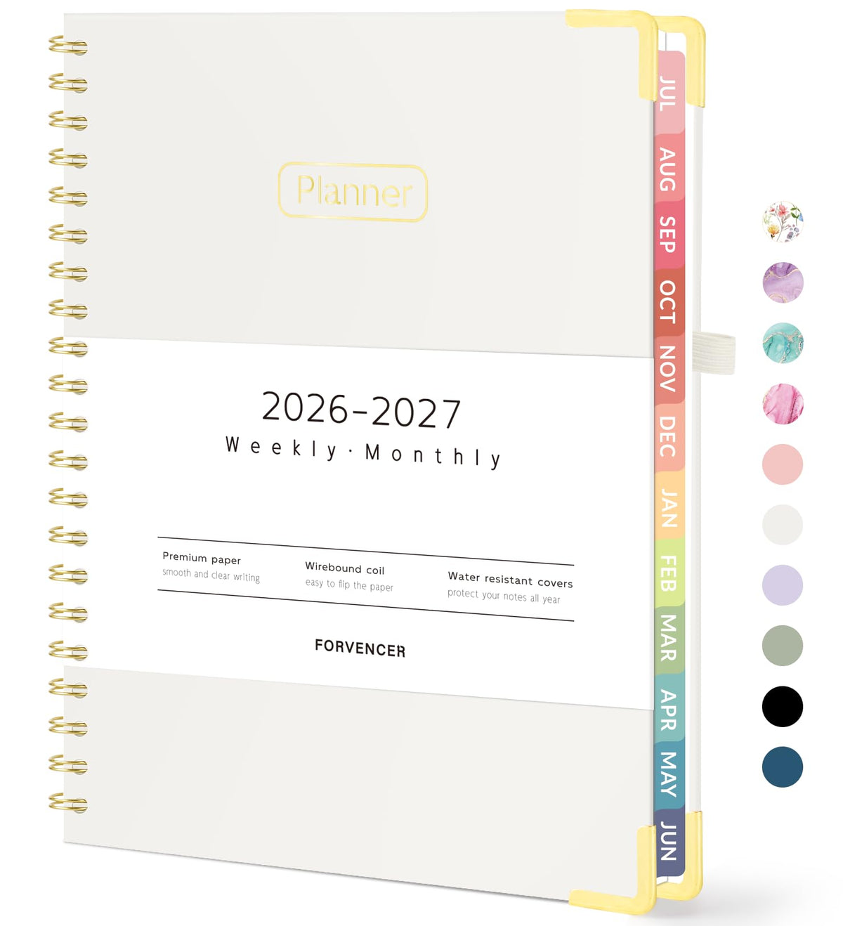 Forvencer Academic Planner 2026-2027, Calendar Jul 2026-Jun 2027, 8.5"x11" | Hardcover Weekly & Monthly Planner, Daily Agenda Book with Tabs, College School Organizer for Student Teacher, Pink