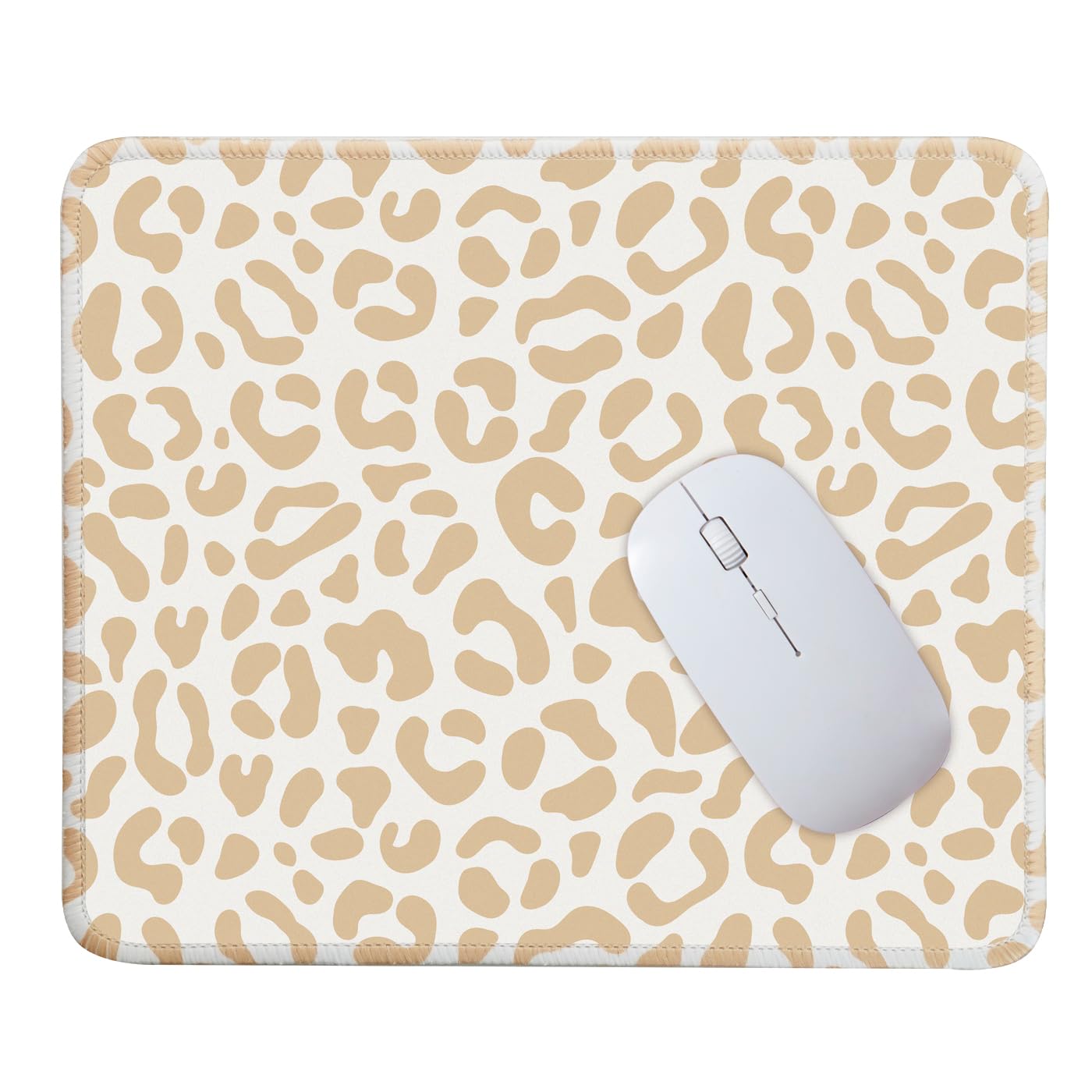 Mouse Pad for Desk with Stitched Edge, Premium Cute Washable Mouse Pads. Computer Mousepad with Non-Slip Rubber Base, Mousepads for Laptop, 9.25x7.75x0.12 inch (Pink Stripes)
