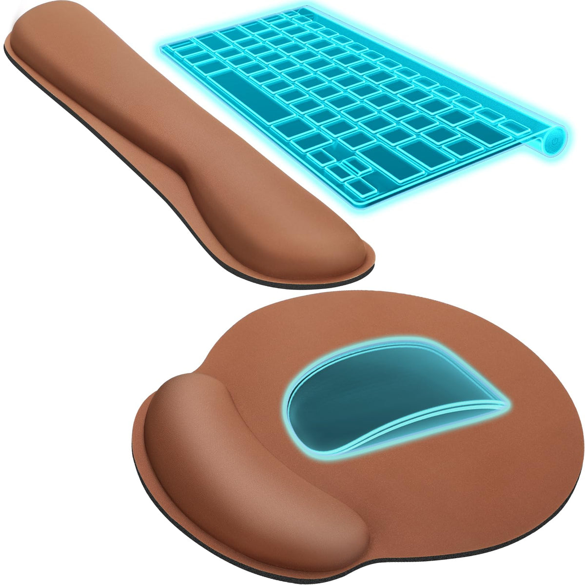 KTRIO Keyboard Wrist Rest & Mouse Pad with Wrist Rest, Black | Memory Foam Wrist Support, Ergonomic Design, Non-Slip Base, Office and Home Use