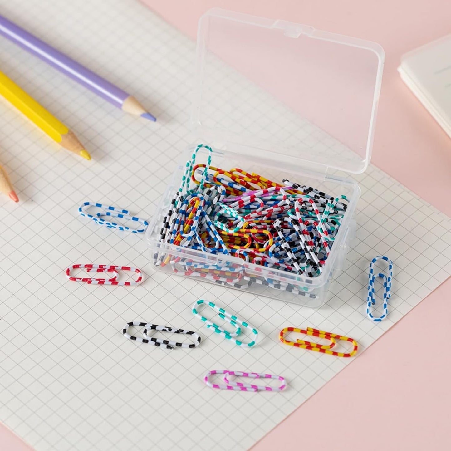 50PCS 1.1inch Paper Clips Colorful,Durable and Rustproof, Stainless Steel Paper Clips Small, Paperclips Office for Teacher Supplies School