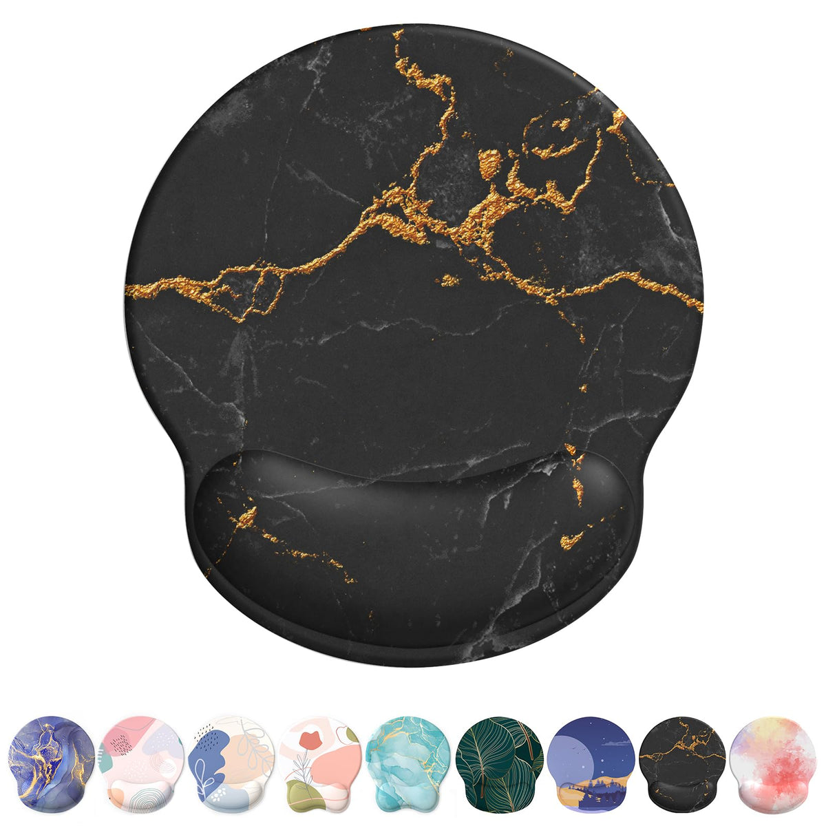 Mouse Pad with Wrist Rest, Comfortable Computer Mousepad with Gel Wrist Support Smooth Surface and Non-Slip PU Base for Pain Relief, Laptop, Office & Home (Rose)
