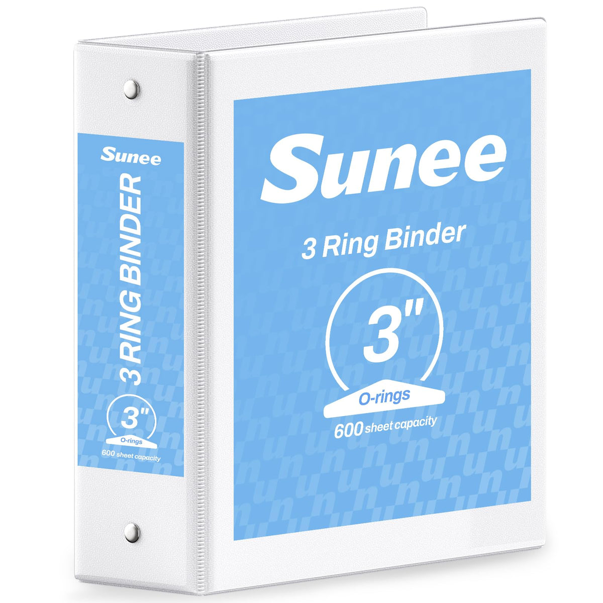 SUNEE 3 Ring Binder 1 Inch Pink 1 Pack, Holds 175 Sheets of Letter Paper, Clear View 1" Three Ring PVC-Free (Fit 8.5x11 Inches) for School or Office Supplies