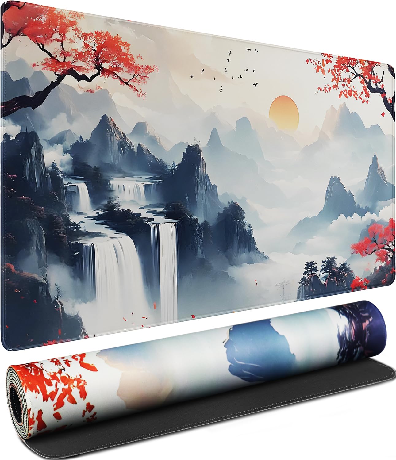 Large Gaming Mouse Pad, Waterproof Extra Large Mousepad with Stitched Edges | Mouse Pad Gaming, 31.5" x 15.7" Non-Slip Rubber Base Office Extended Big Long Keyboard Pad for Office Gamer Home XXL