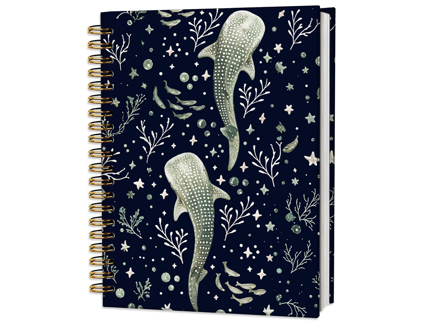 Whale Shark Notebook, Whale Shark Marine Biology Gifts for Women Girls Kids, Ocean Animal Spiral Notebook Journal for School Office Supplies, 5.5x8.3 Inch