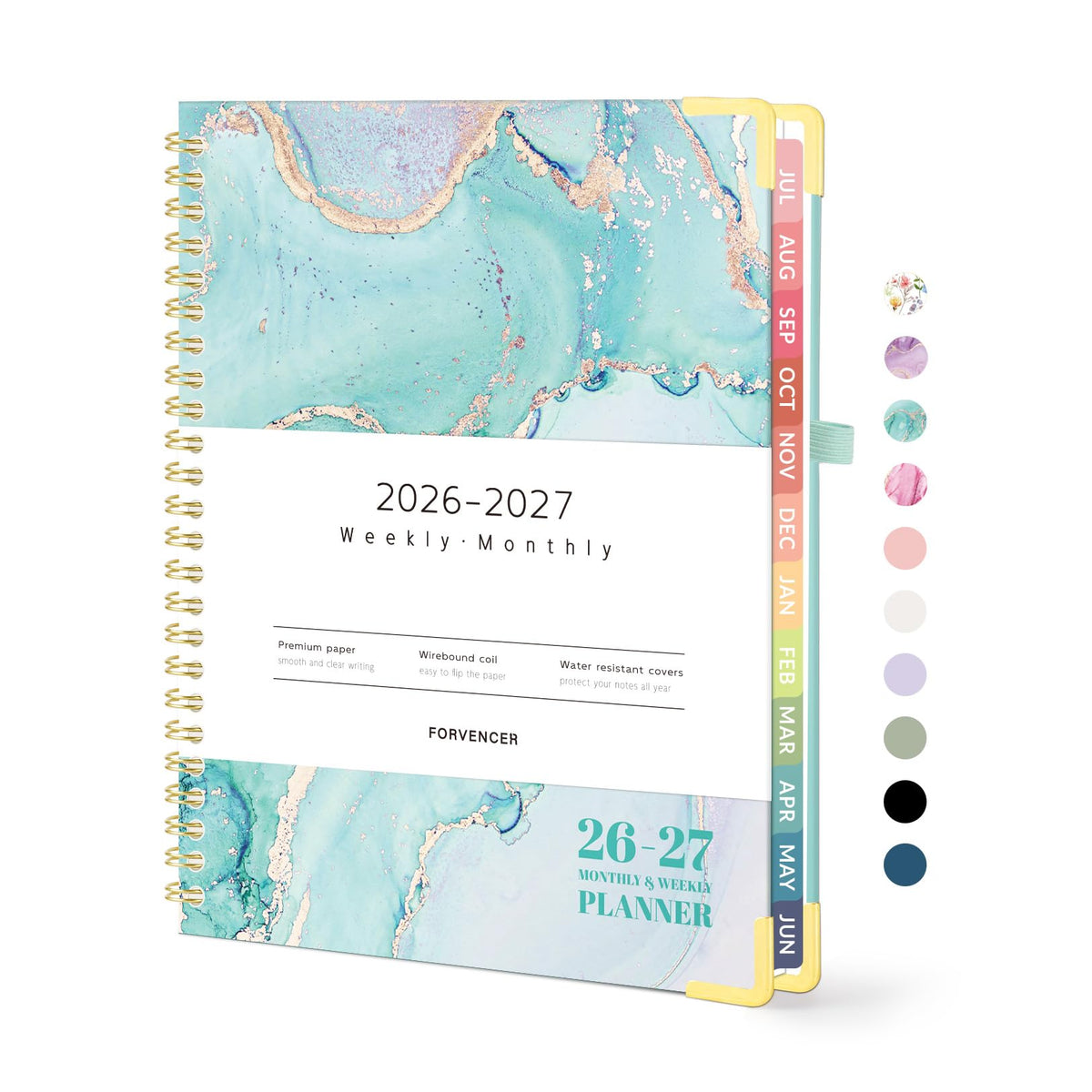 Forvencer Academic Planner 2026-2027, Calendar Jul 2026-Jun 2027, 8.5"x11" | Hardcover Weekly & Monthly Planner, Daily Agenda Book with Tabs, College School Organizer for Student Teacher, Pink