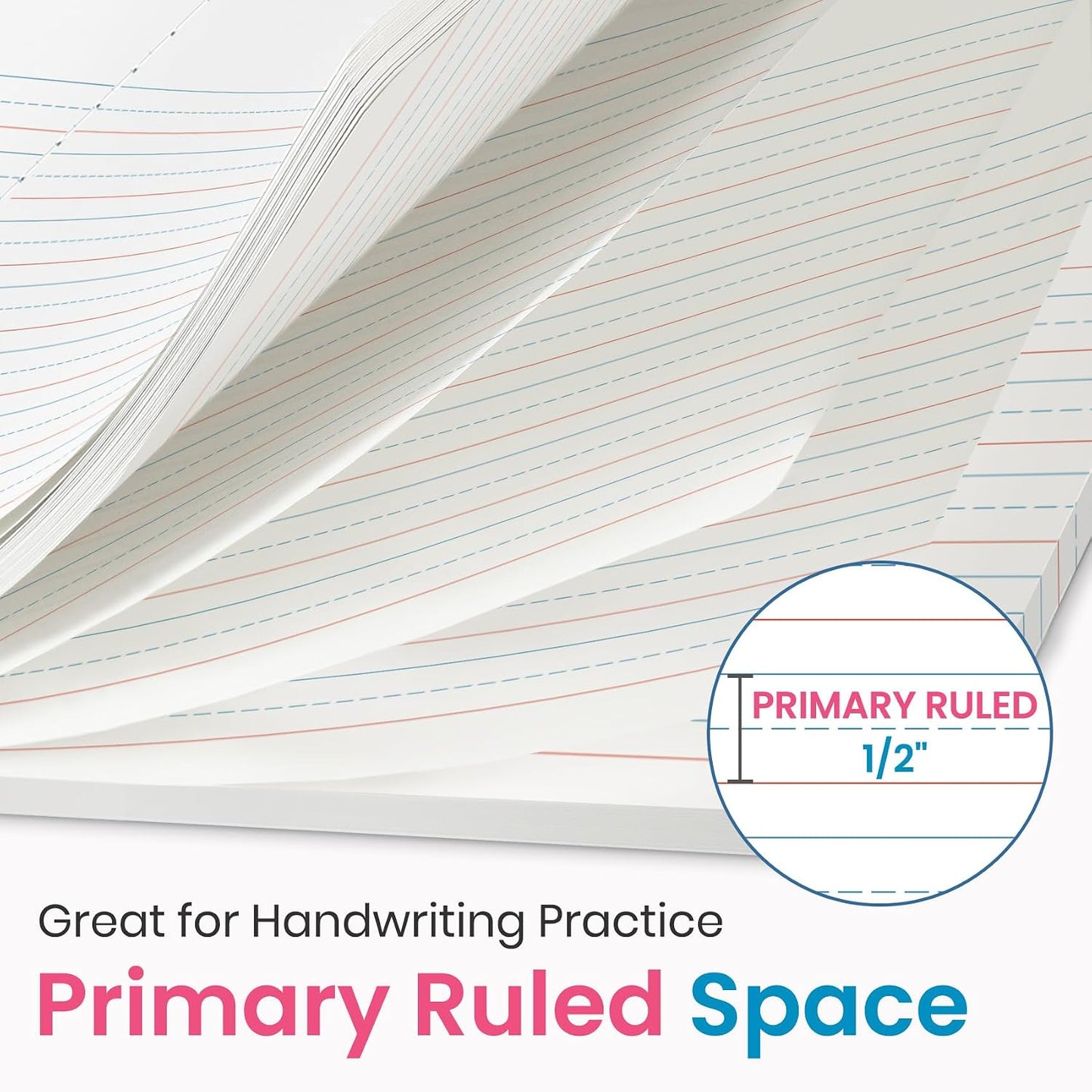 Primary Ruled Composition Notebook K-2, Cute Composition Notebook | 4 Pack 9-3/4" x 7-1/2", 160 Pages (80 Sheets), Pastel Primary Composistion Notebook Perfect for School Office Supplies