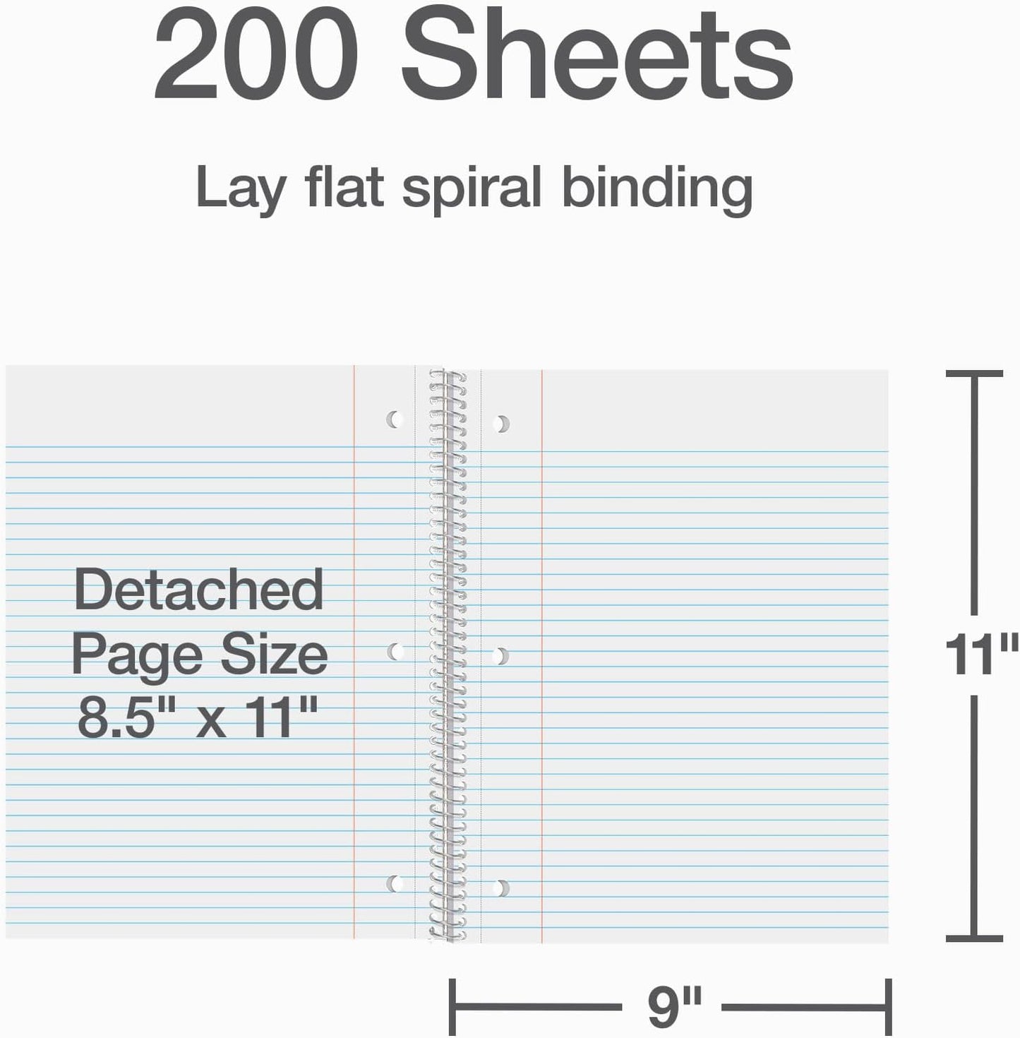 Oxford 5 Subject Spiral Notebook, Notebooks for School, Plastic Covers, Back to School Supplies, College Ruled, 200 Sheets, 1 Pack, Bright Blue (1009294)