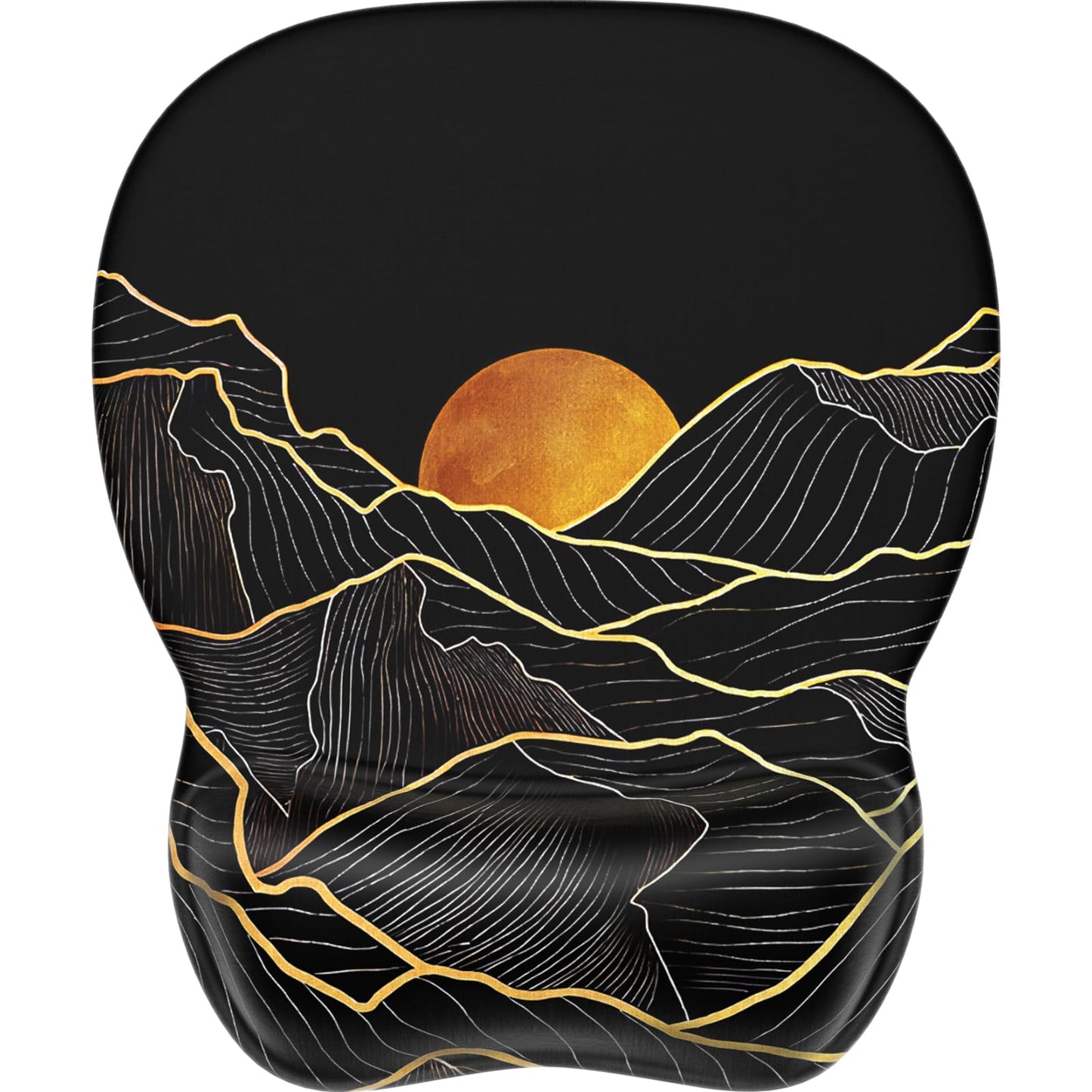 MROCO Ergonomic Mouse Pad with Gel Wrist Rest, 9.4 x 8.1 in, Black | Ergonomic Shape Design for Pain Relief, Cooling Feel Gel Cushioning for Wrist Comfort, Smooth Lycra Surface, Non-Slip PU Base