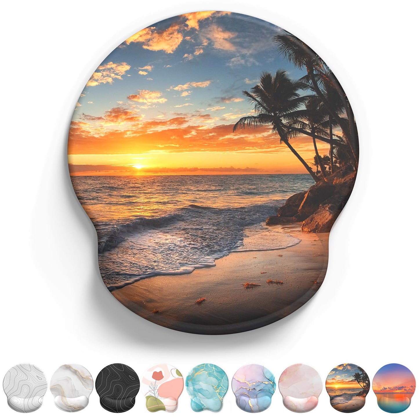 Mouse Pad with Wrist Rest, Comfortable Computer Mousepad with Gel Wrist Support Smooth Surface and Non-Slip PU Base for Pain Relief, Laptop, Office & Home (Rose)