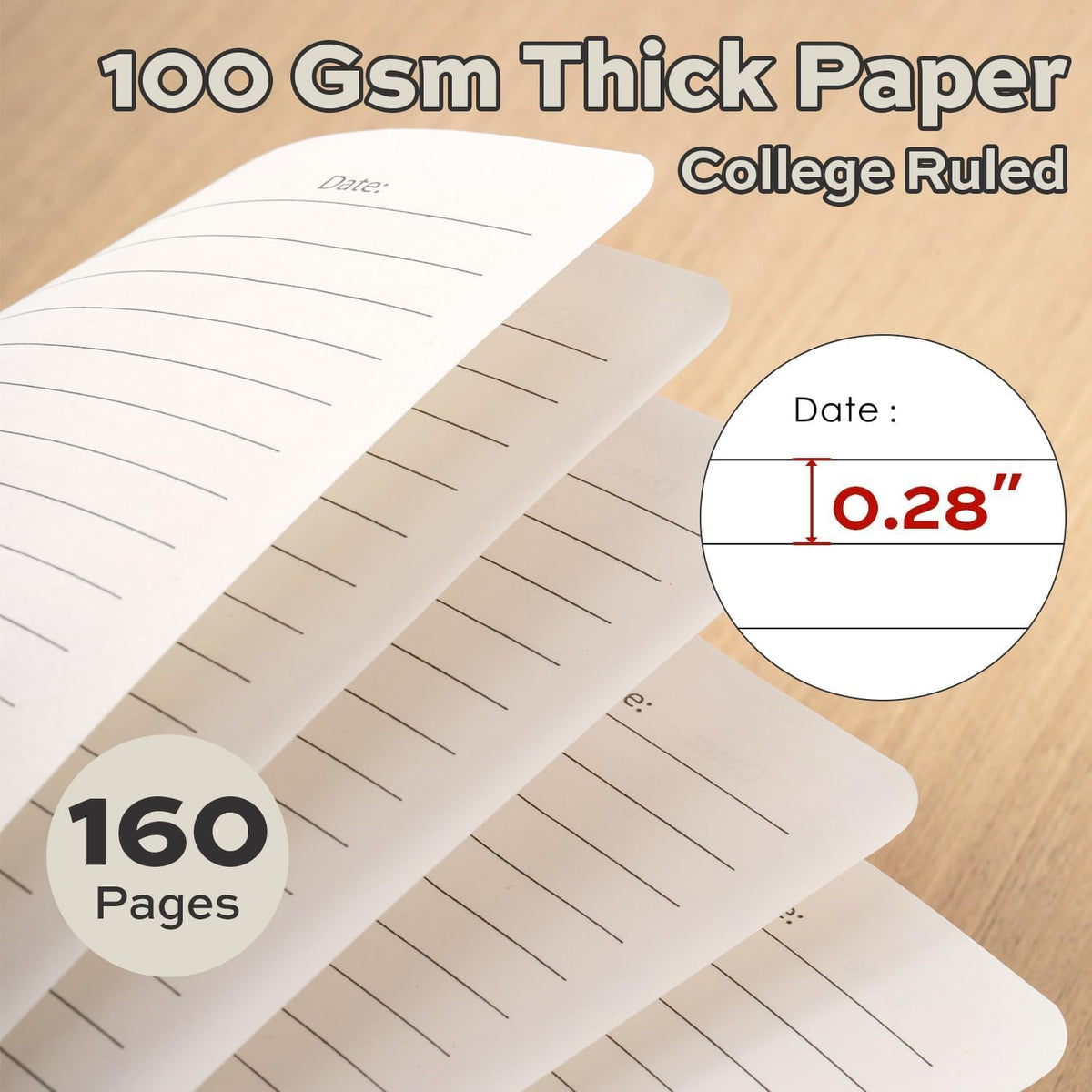 deli 3 Pack Lined Spiral Journal Notebook, 160 Pages, A5 (5.5"x8") Hardcover Writing Notebook, College Ruled Spiral Bound Journal for Women & Men - Perfect for Work, School, Office & Note Taking