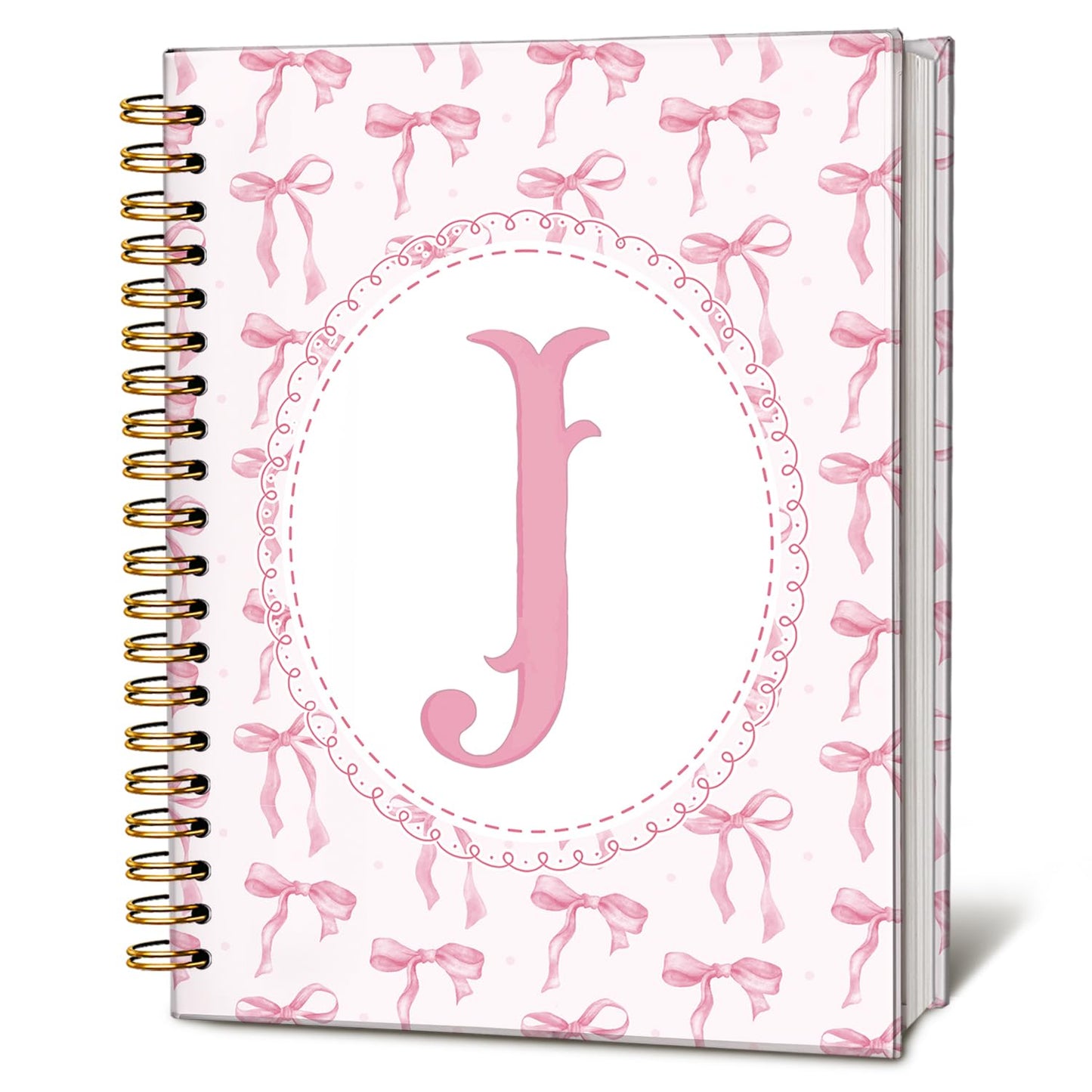 Cute Pink Bow Journal for Teen Girls & Women, Cute School Supplies - Cute Preppy Bow Stuff Birthday Gifts for Women Girls, Coquette Stuff Pink Bow Bible Hardcover Spiral Notebook 5.5x8.3