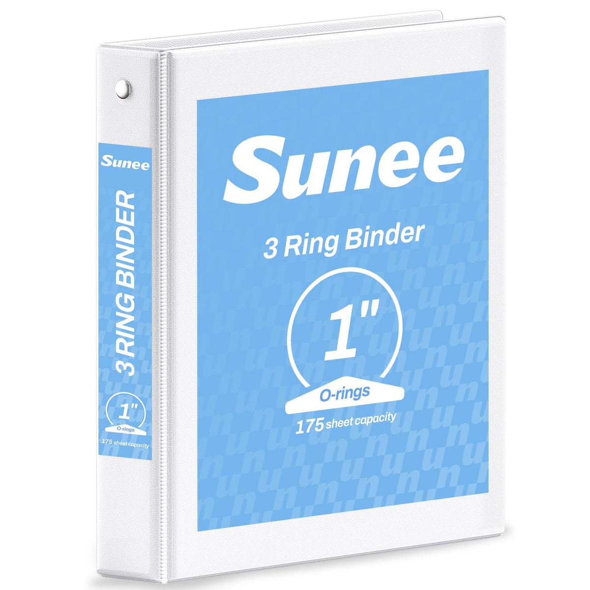 SUNEE 3 Ring Binder 1 Inch Pink 1 Pack, Holds 175 Sheets of Letter Paper, Clear View 1" Three Ring PVC-Free (Fit 8.5x11 Inches) for School or Office Supplies