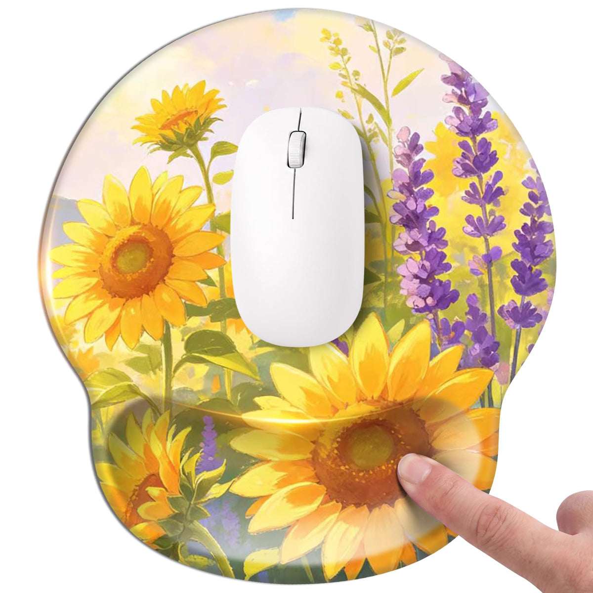 Pink Mouse pad with Wrist Rest,Relieving Pain Memory Foam Computer pad, Ergonomic Desktop Mouse, Silicone Material Mouse pad, with Non-Slip PU Base (Pink)