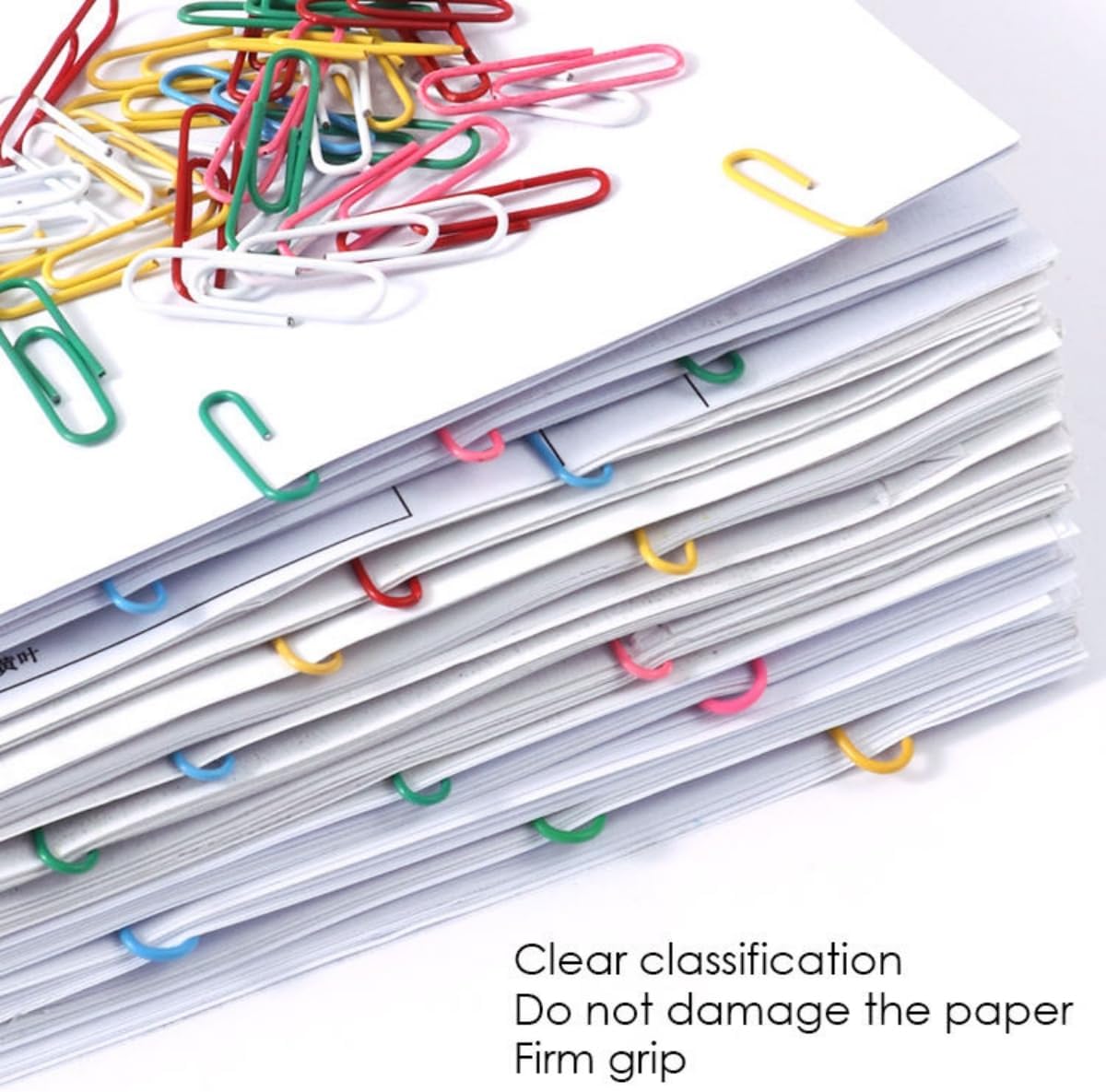 100PCS 1.3inch Paper Clips Colorful,Durable and Rustproof, Stainless Steel Paper Clips Medium, Paperclips Office for Teacher Supplies School