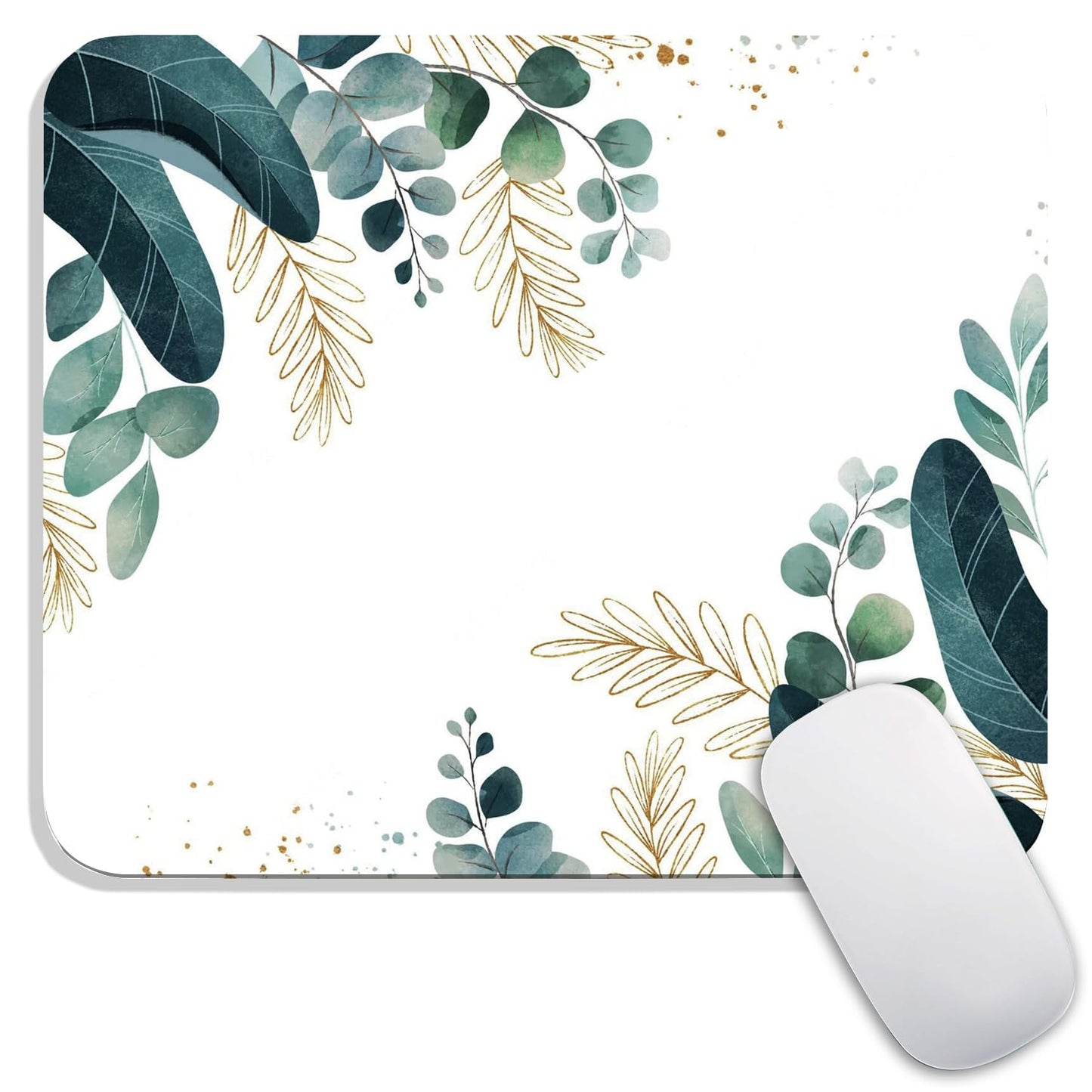 Square Mouse Pad Beautiful Flowers Plants, Personalized Premium-Textured Custom Mouse Mat Design, Washable Mousepad Cloth, Non-Slip Rubber Base Computer Mouse Pads for Wireless Mouse